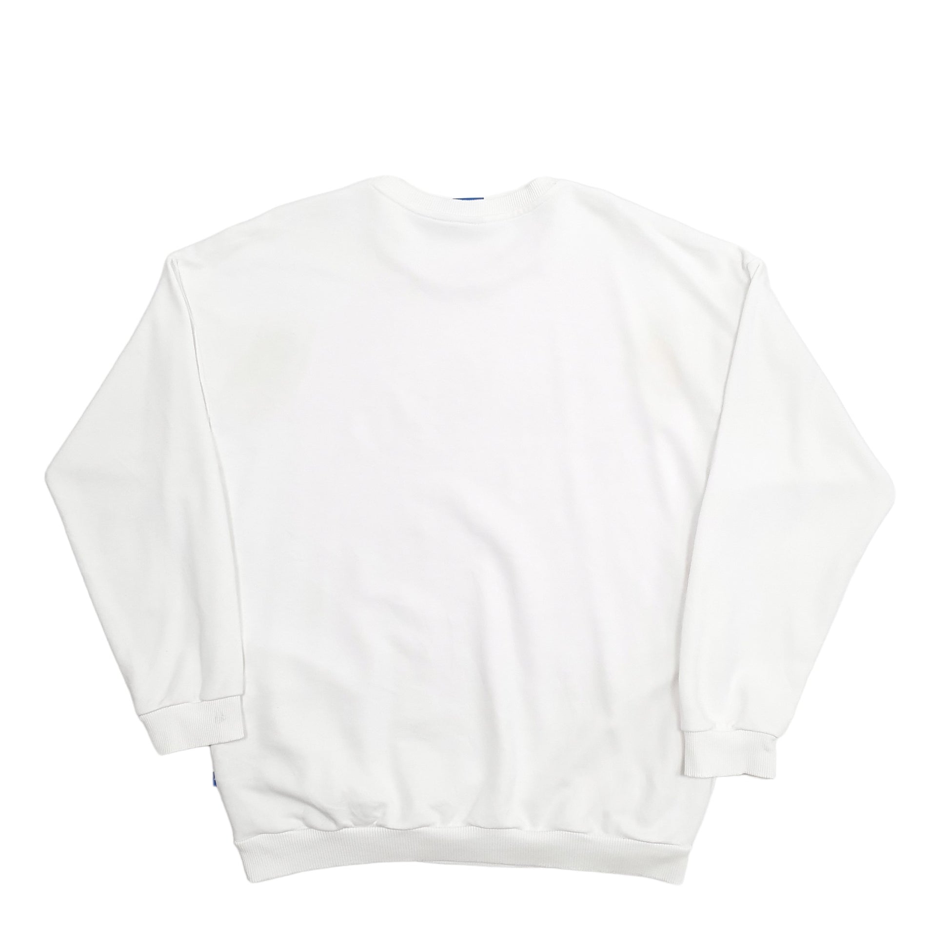 Mens White Adidas Spellout Crewneck Jumper