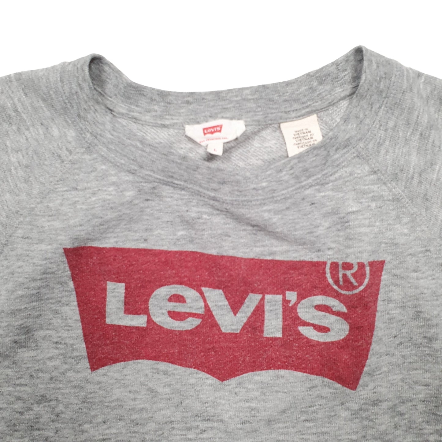 Womens Grey Levis Spellout Crewneck Jumper