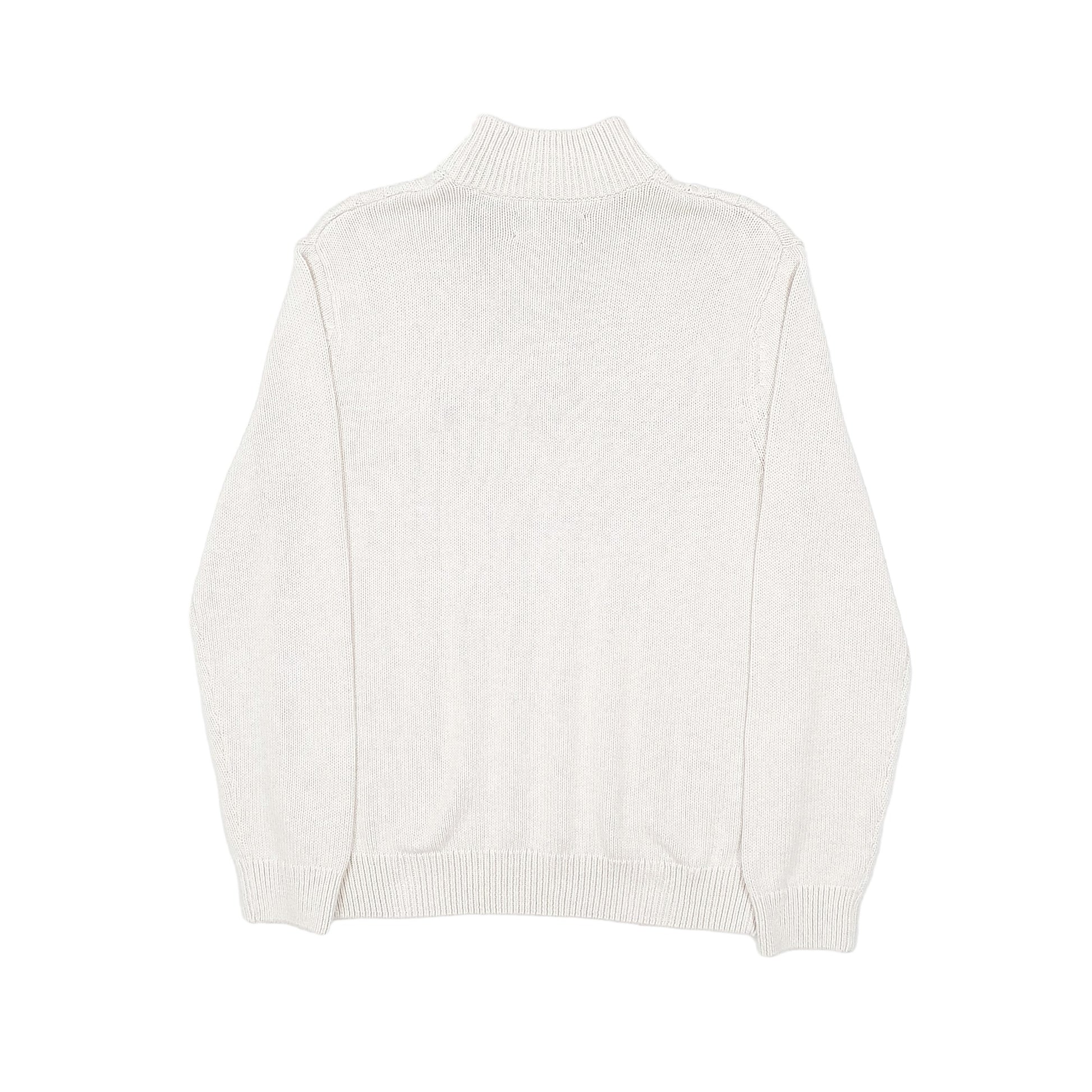 Ralph Lauren Chaps Cable Knit Quarter Zip S Cream