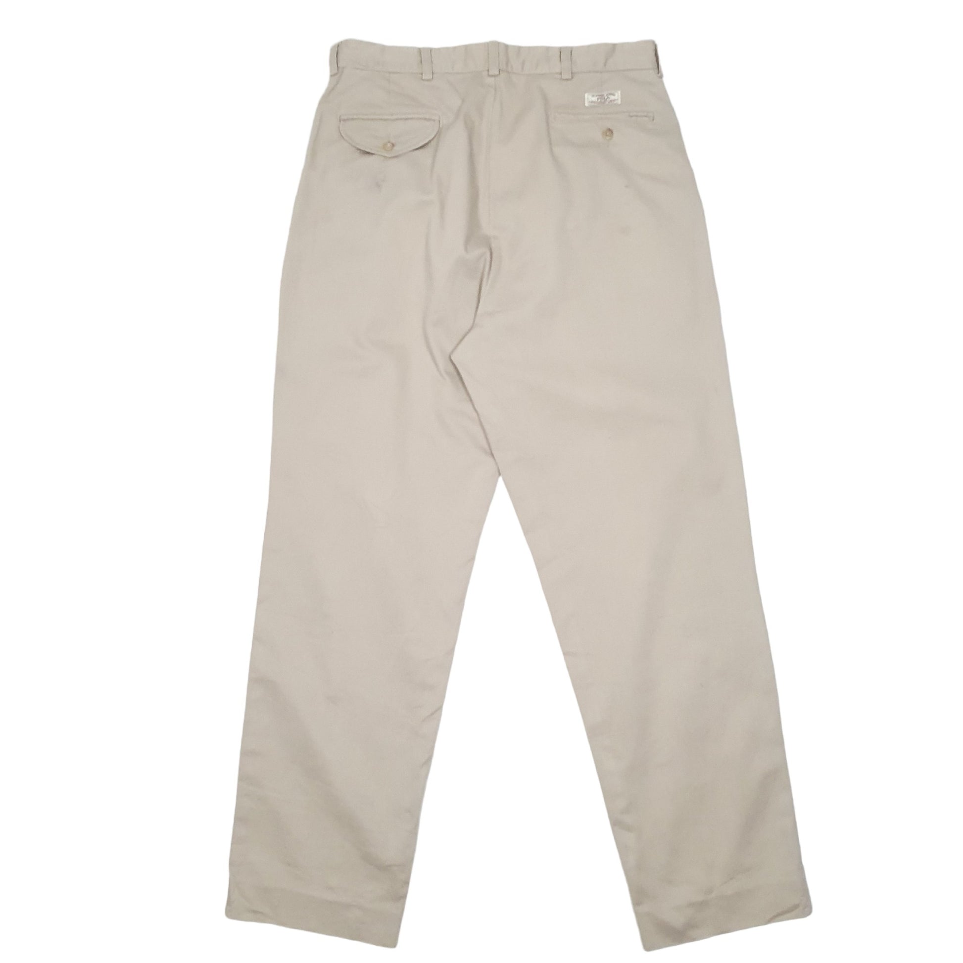 Mens Beige Polo Ralph Lauren Hammond Pant Double Pleated Chino Trousers