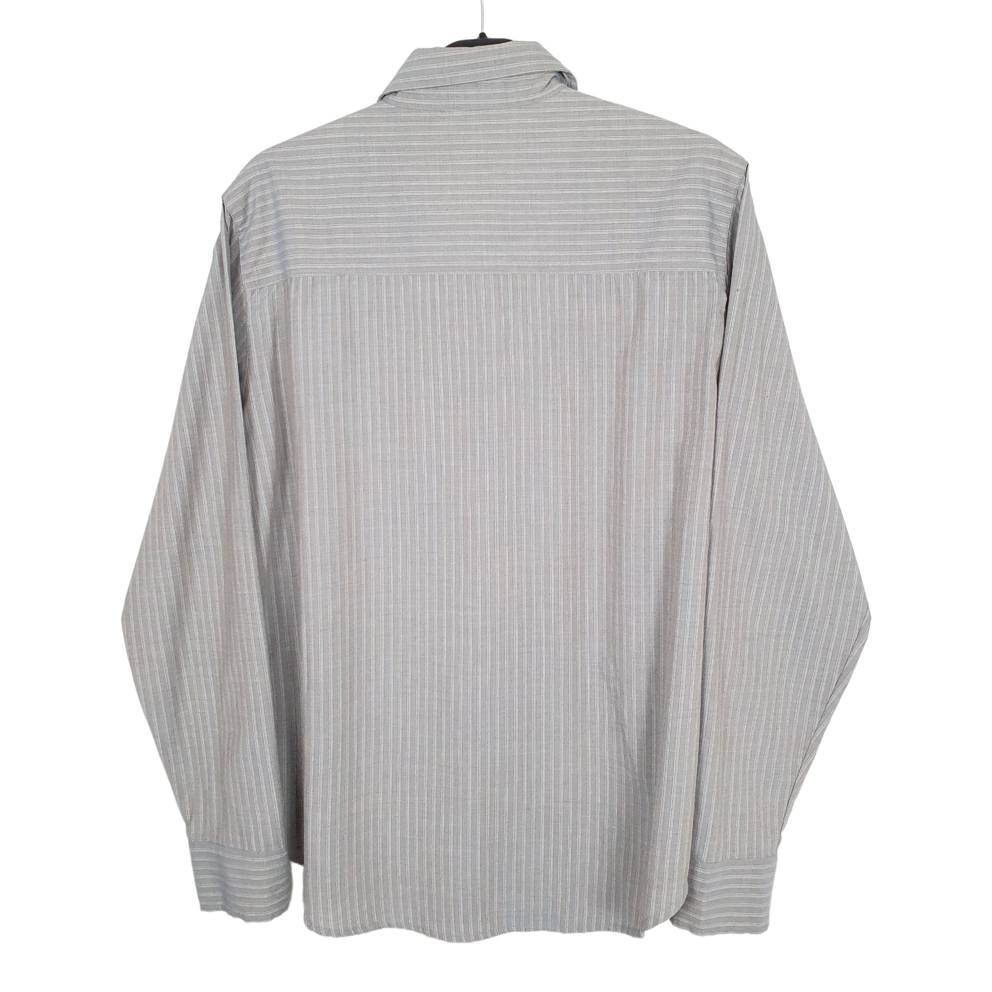 Armani Long Sleeve Regular Fit Striped Shirt Grey