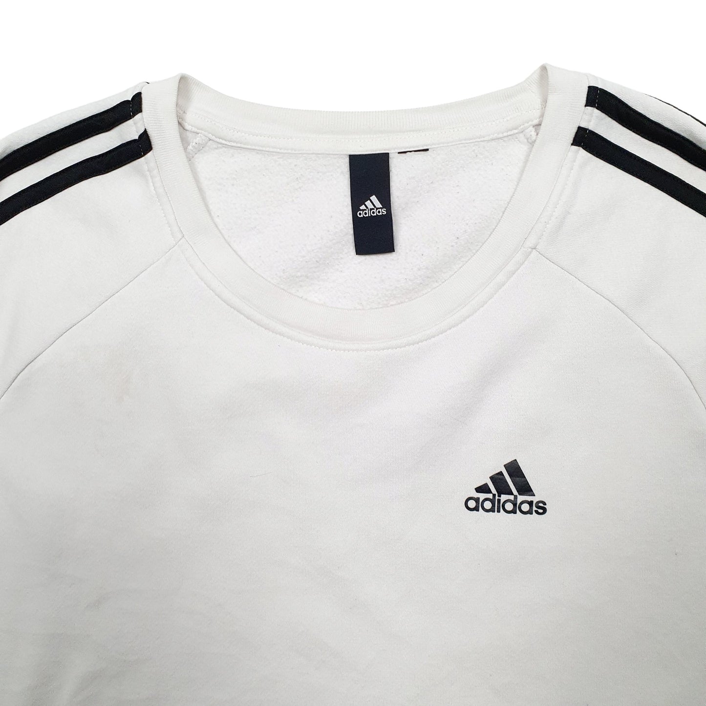 Mens White Adidas  Crewneck Jumper