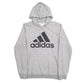 Mens Grey Adidas Spellout Hoodie Jumper