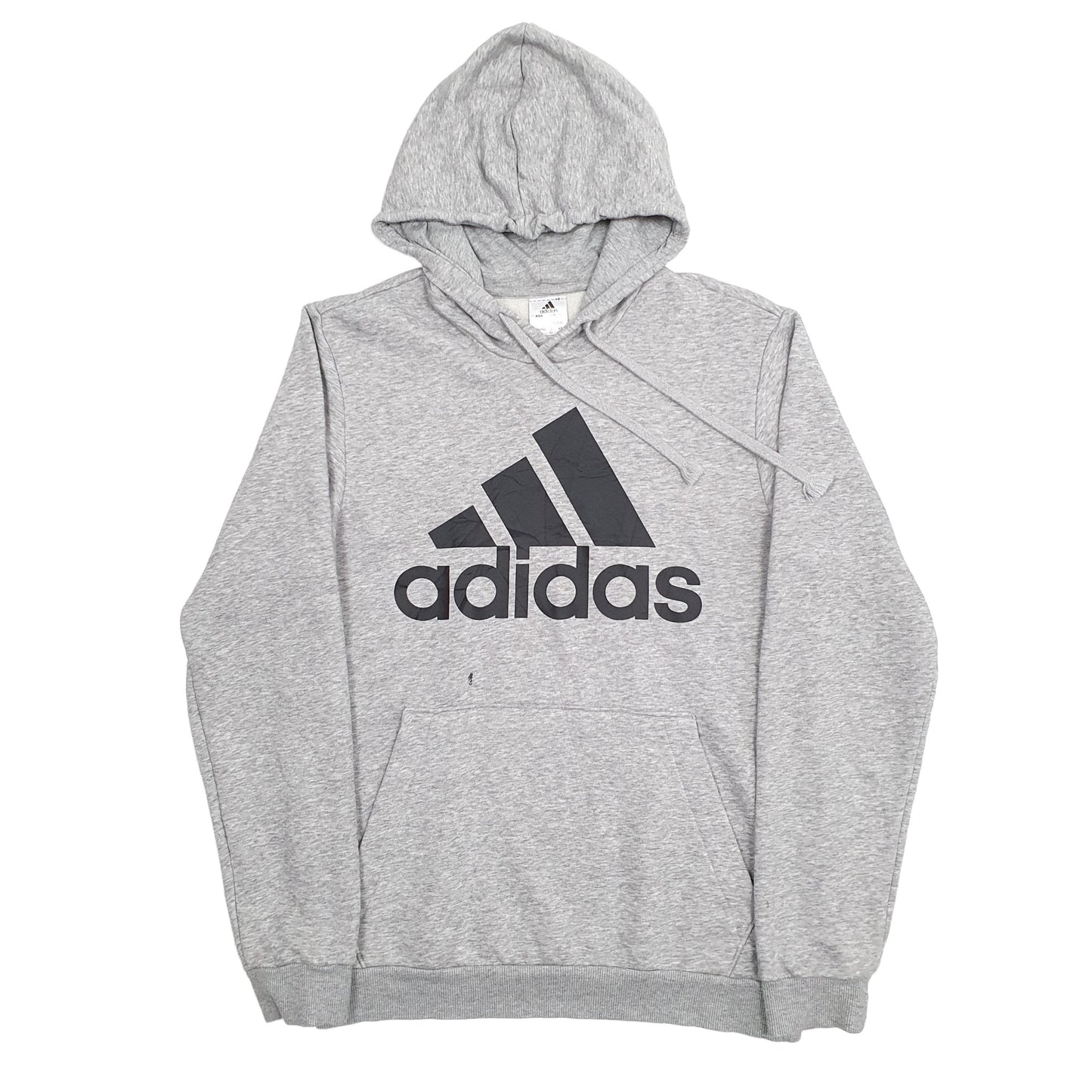 Mens Grey Adidas Spellout Hoodie Jumper