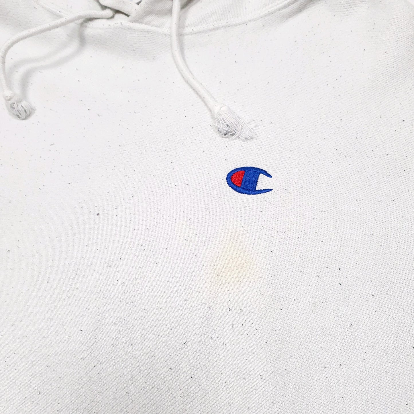 Mens White Champion Reverse Weave Hoodie Jumper