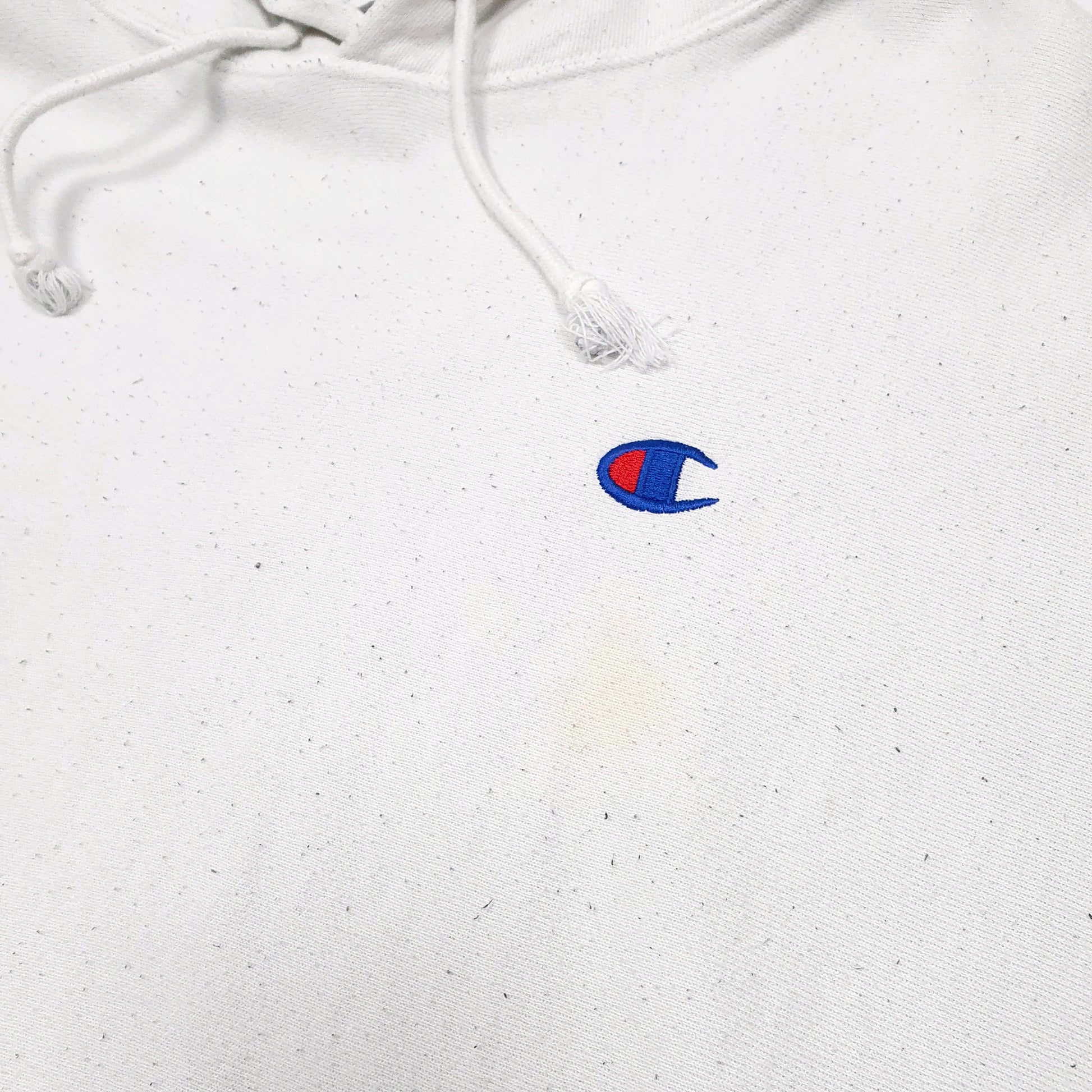 Mens White Champion Reverse Weave Hoodie Jumper