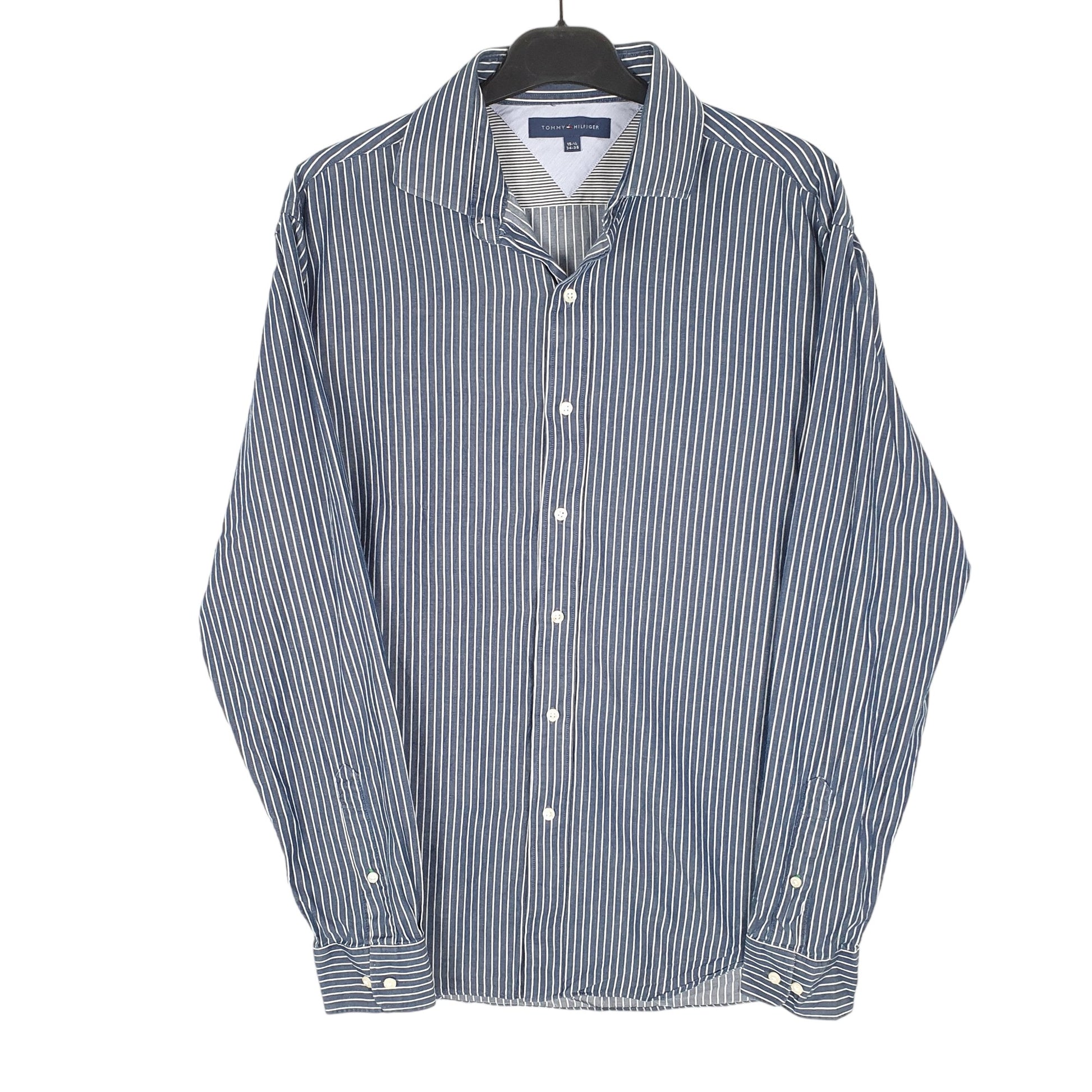 Tommy Hilfiger Long Sleeve Slim Fit Striped Shirt Navy