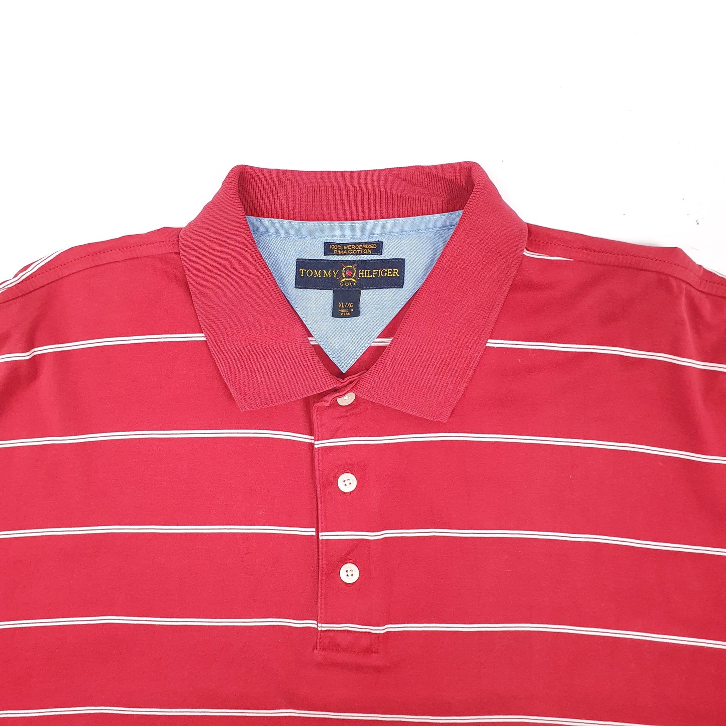 Mens Red Tommy Hilfiger Golf Short Sleeve Polo Shirt