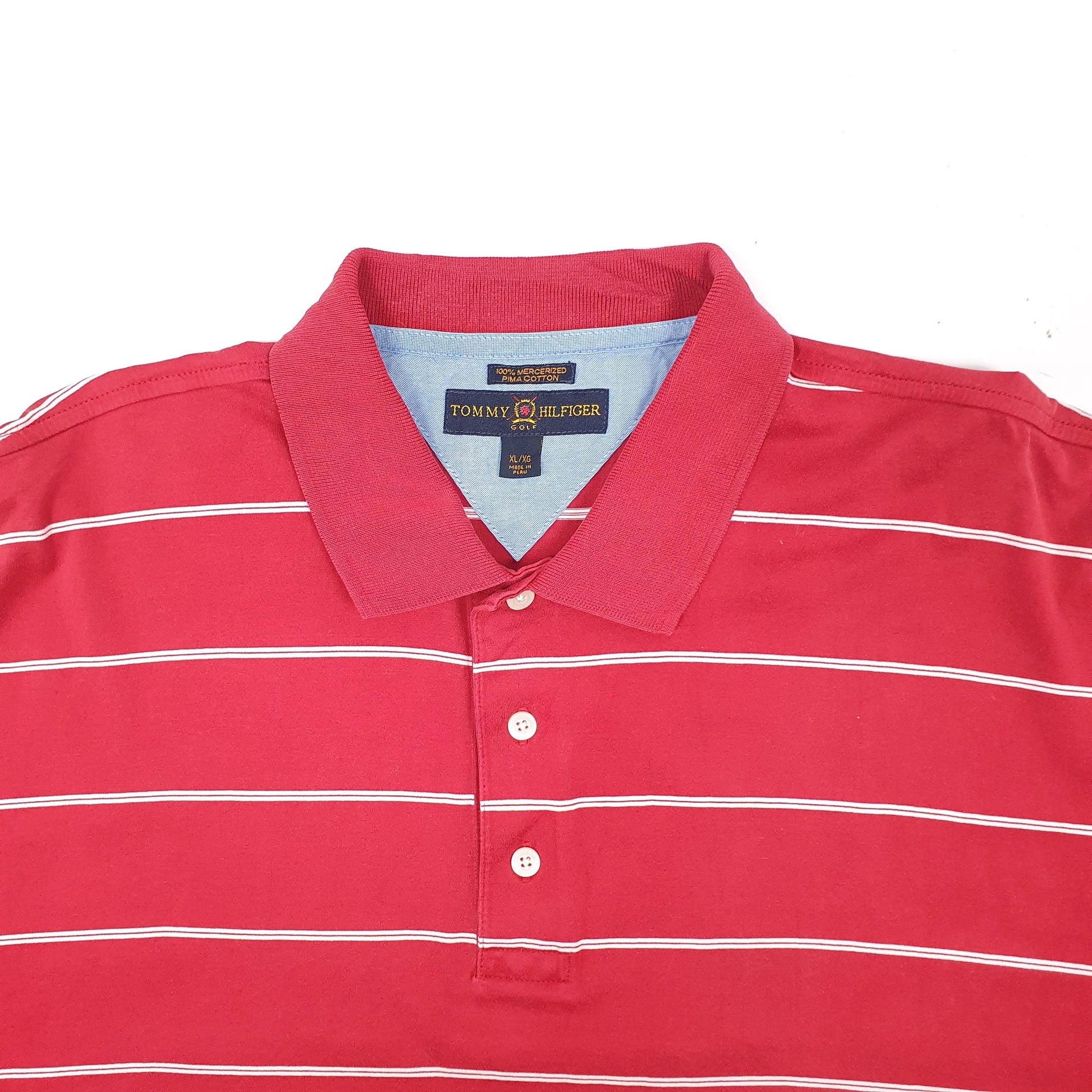 Mens Red Tommy Hilfiger Golf Short Sleeve Polo Shirt