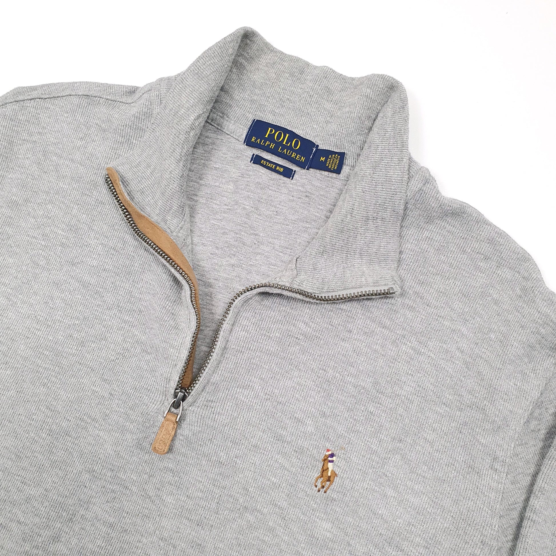 Polo Ralph Lauren Estate Rib Quarter Zip M Grey