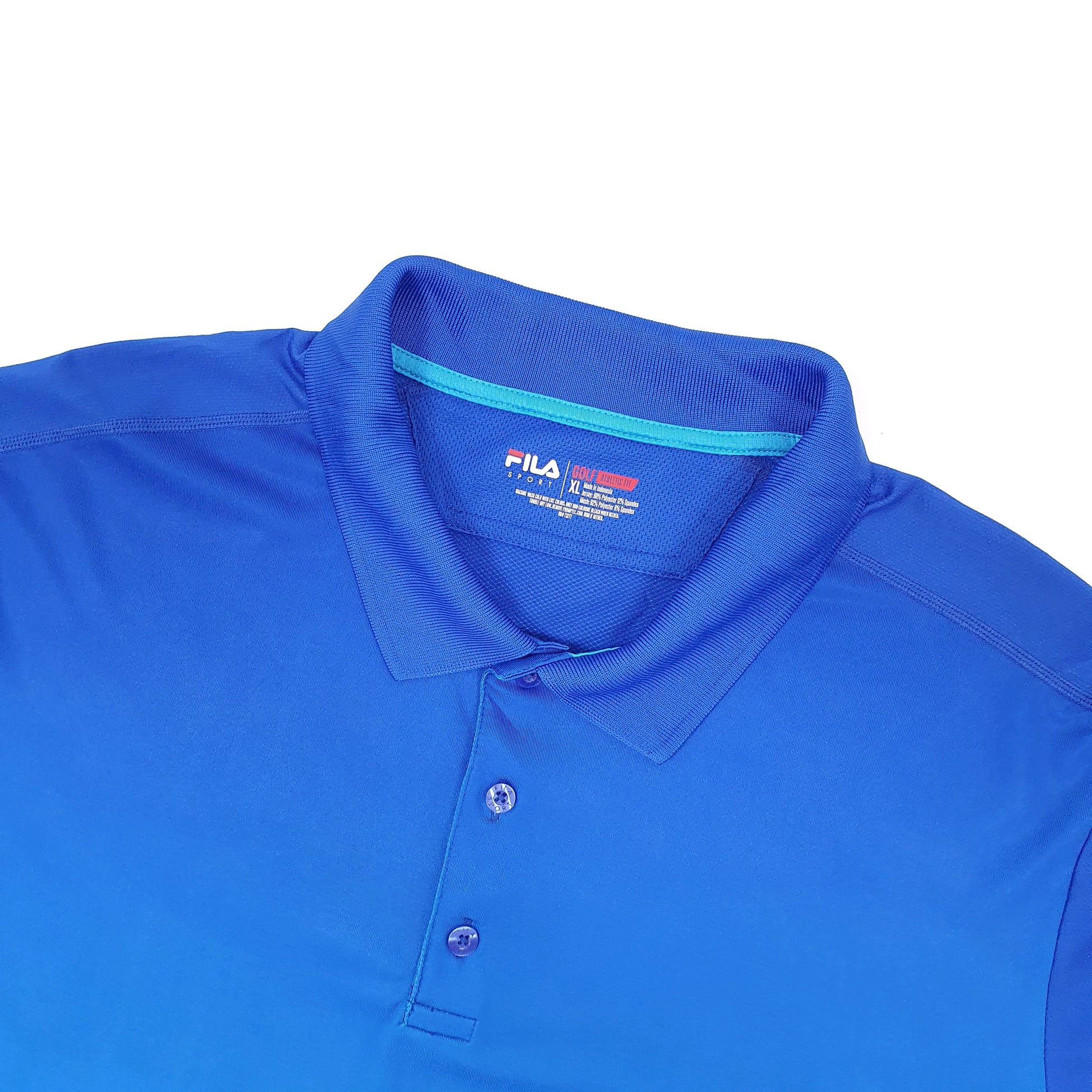 Fila Sport Golf Short Sleeve Polyester Polo Shirt Blue