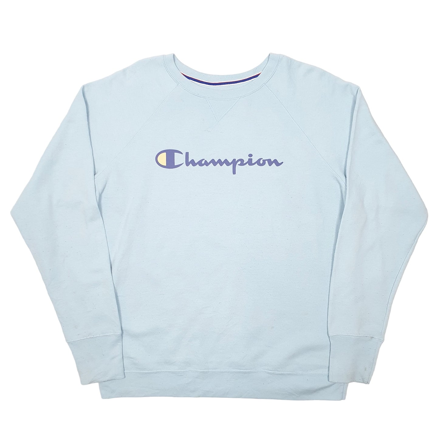 Mens Blue Champion  Crewneck Jumper