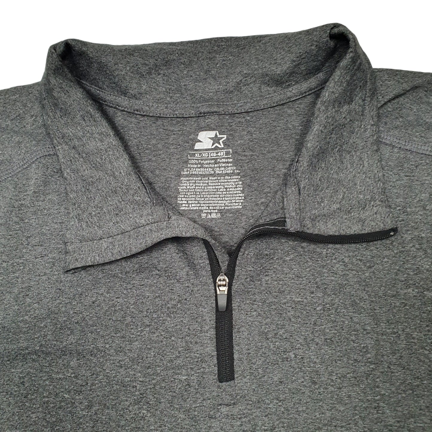 Mens Grey Starter Dri Star Active Quarter Zip Jumper