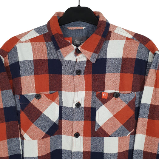 The American Outdoorsman Flannel Shacket Long Sleeve Regular Fit Check Shirt Orange