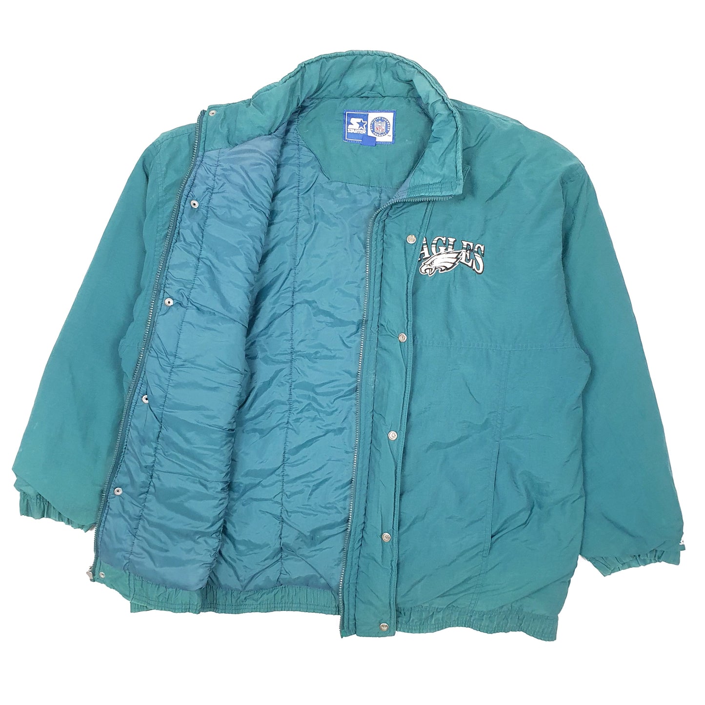 Mens Green Starter NFL Philadelphia Eagles USA Football Hoodie Coat