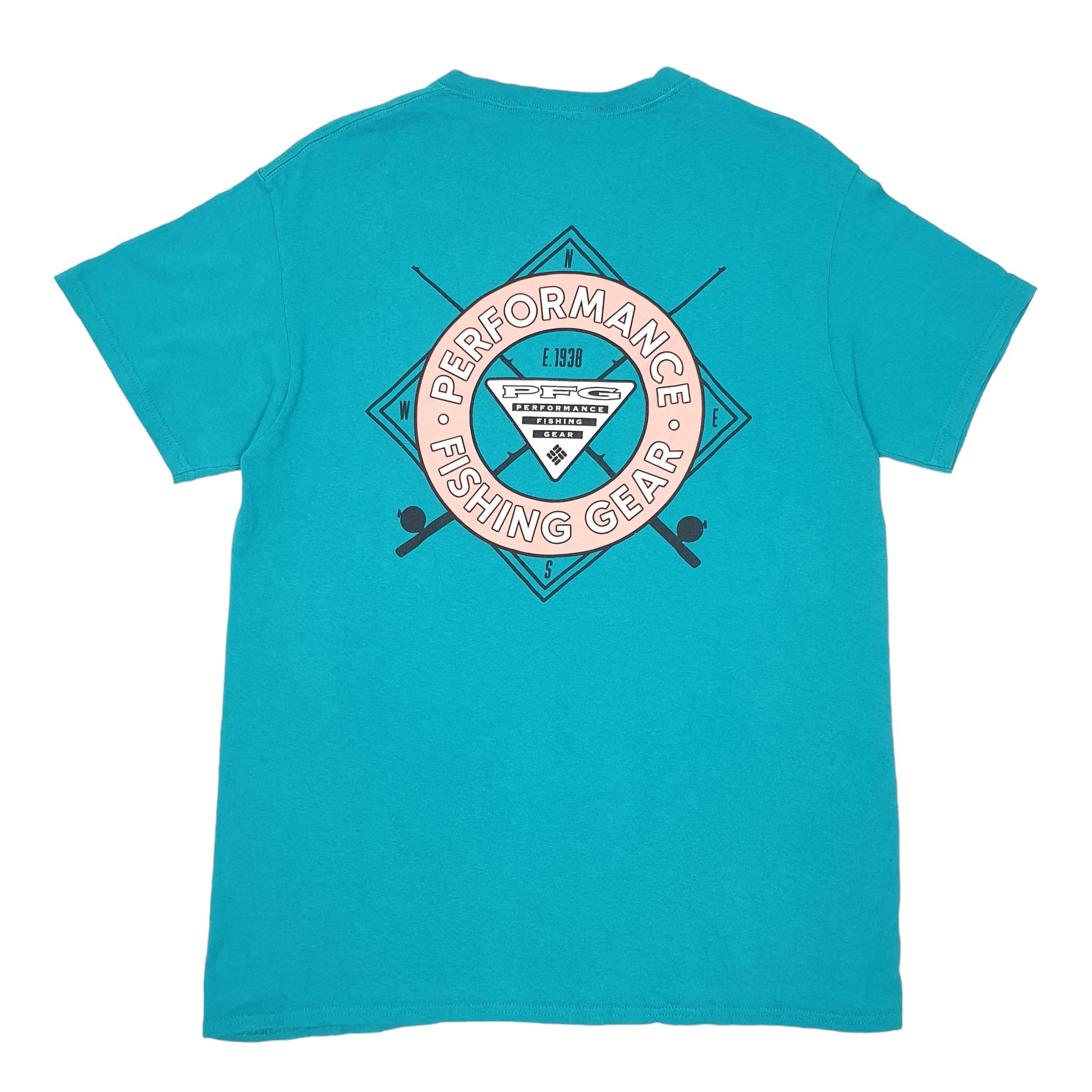 Mens Green Columbia Sportswear Performance Fishing Gear PFG Short Sleeve T Shirt