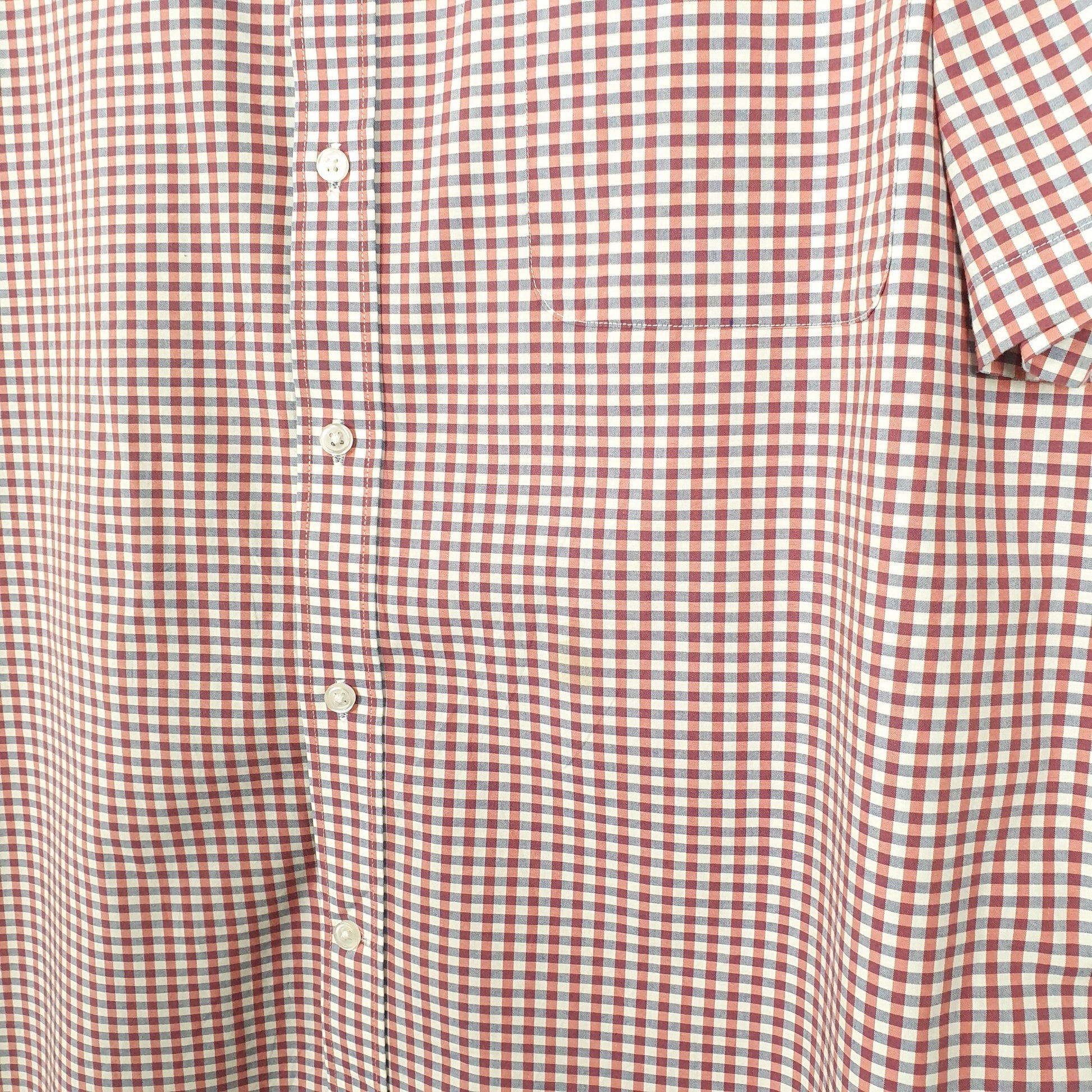 Tommy Hilfiger Pocket Short Sleeve Regular Fit Check Shirt Red