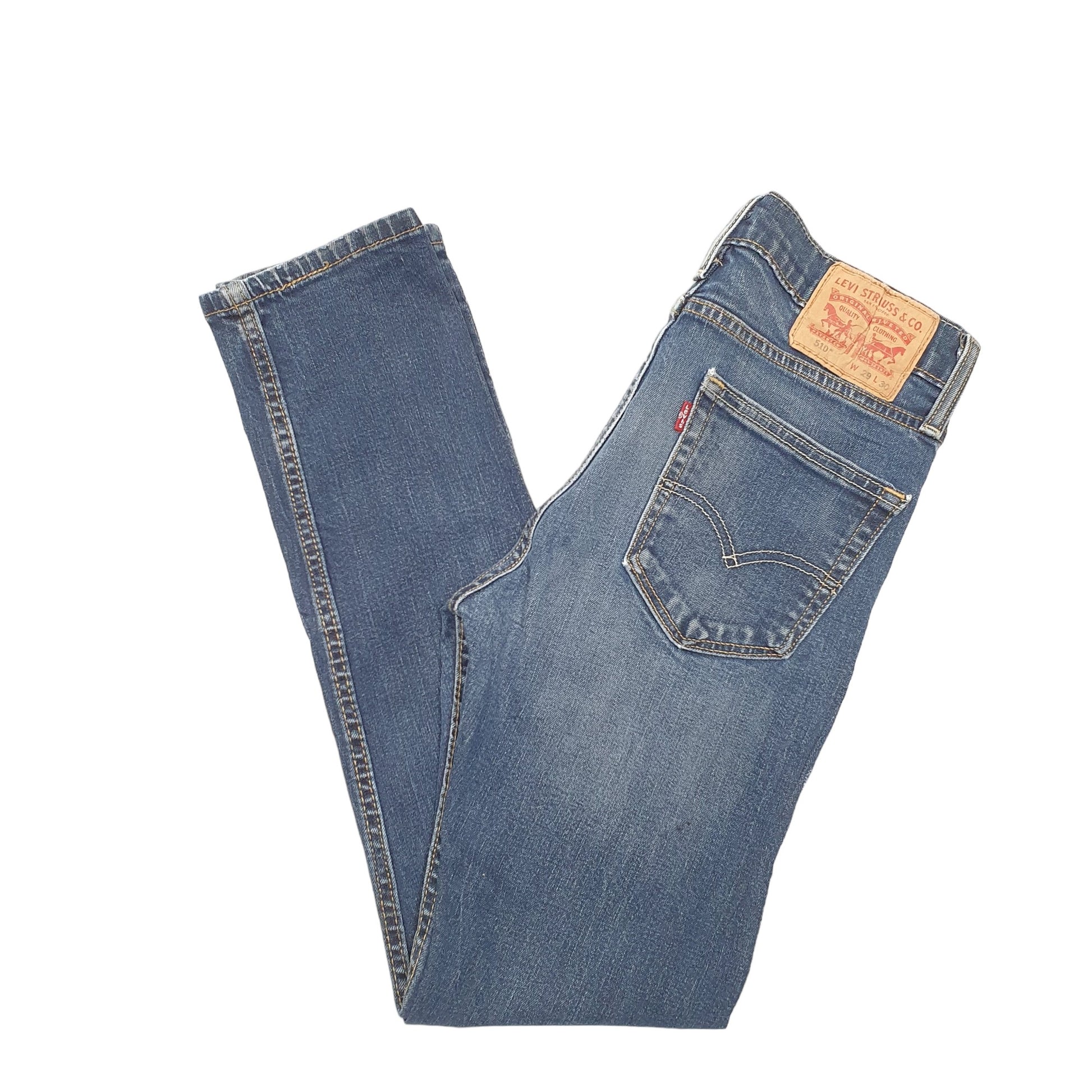 Mens Blue Levis Drainpipes Stretch 510 JeansW29 L29