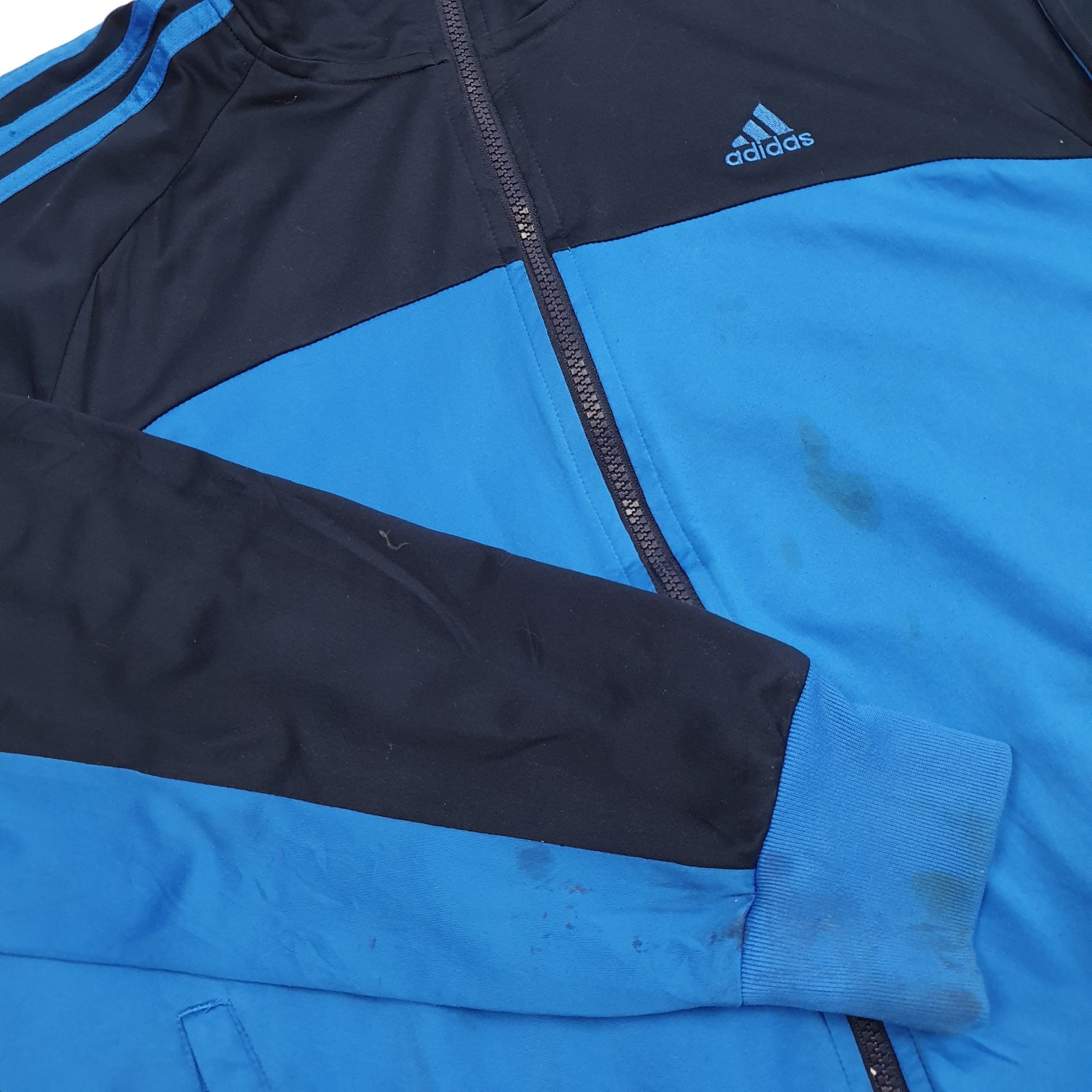 Mens Blue Adidas Tracktop Full Zip Jumper