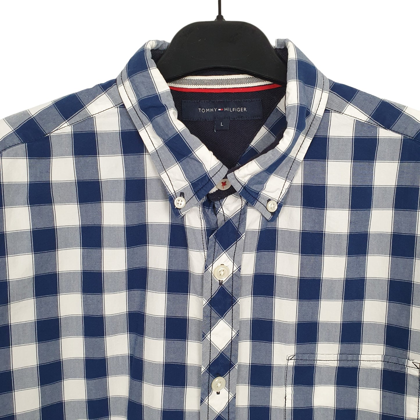 Tommy Hilfiger Short Sleeve Regular Fit Check Shirt Blue