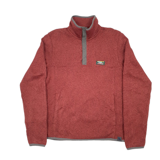L.L.Bean Quarter Zip Fleece S Red