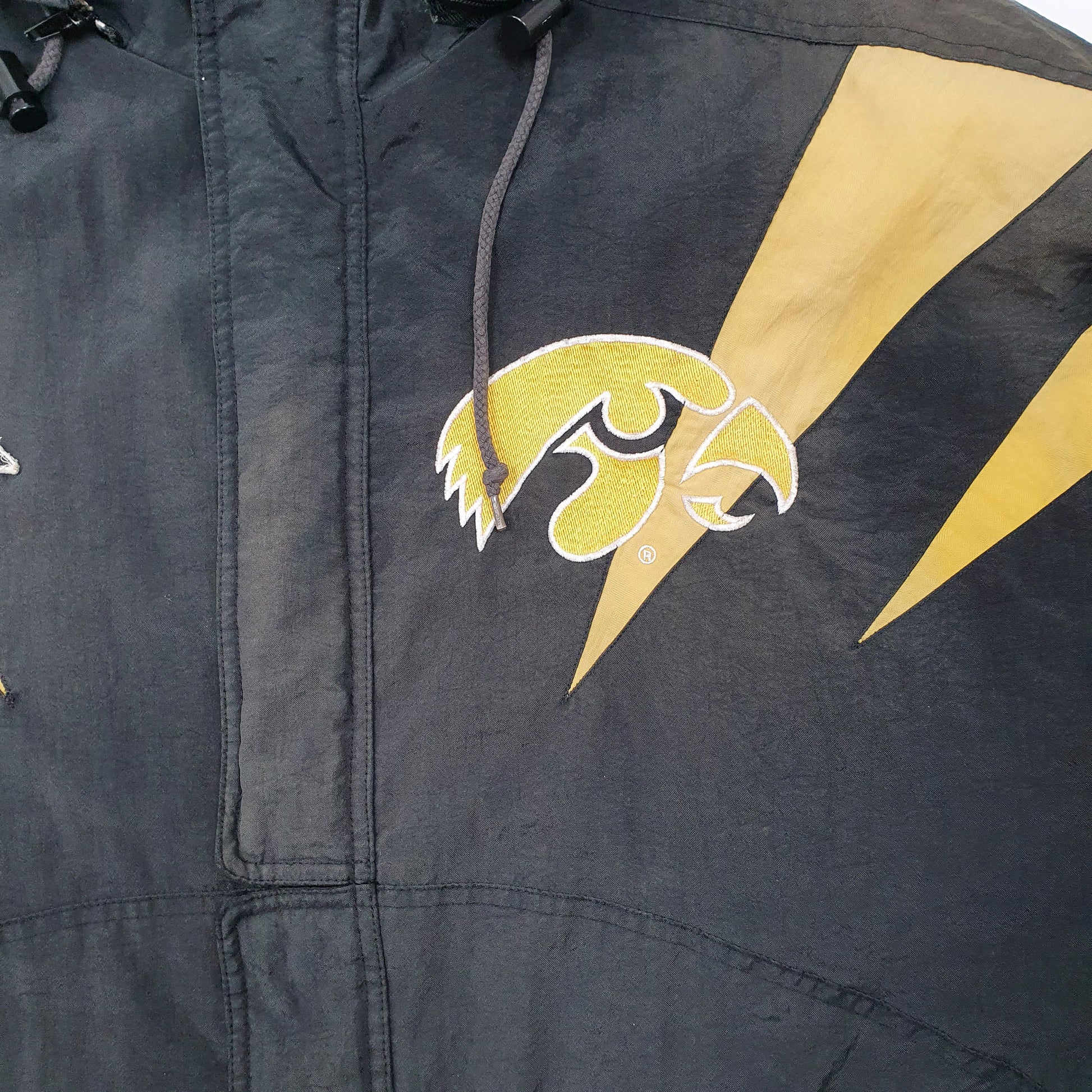 Mens Black Apex One Iowa Hawkeyes USA College Football Padded Jacket Coat