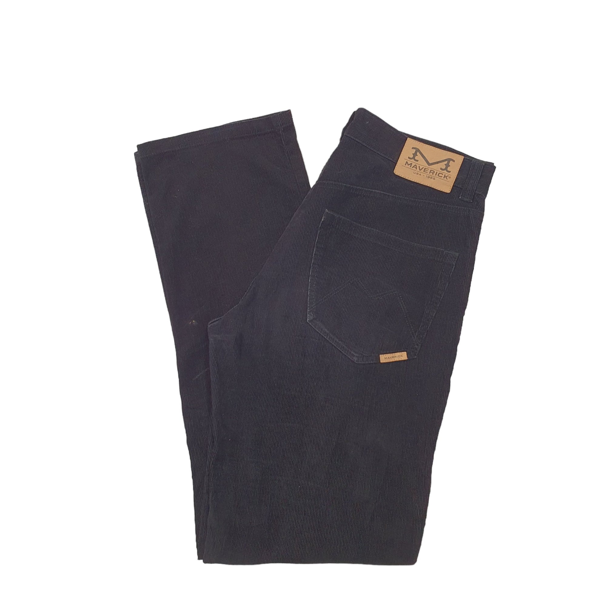 Mens Black Maverick  Corduroy Trousers