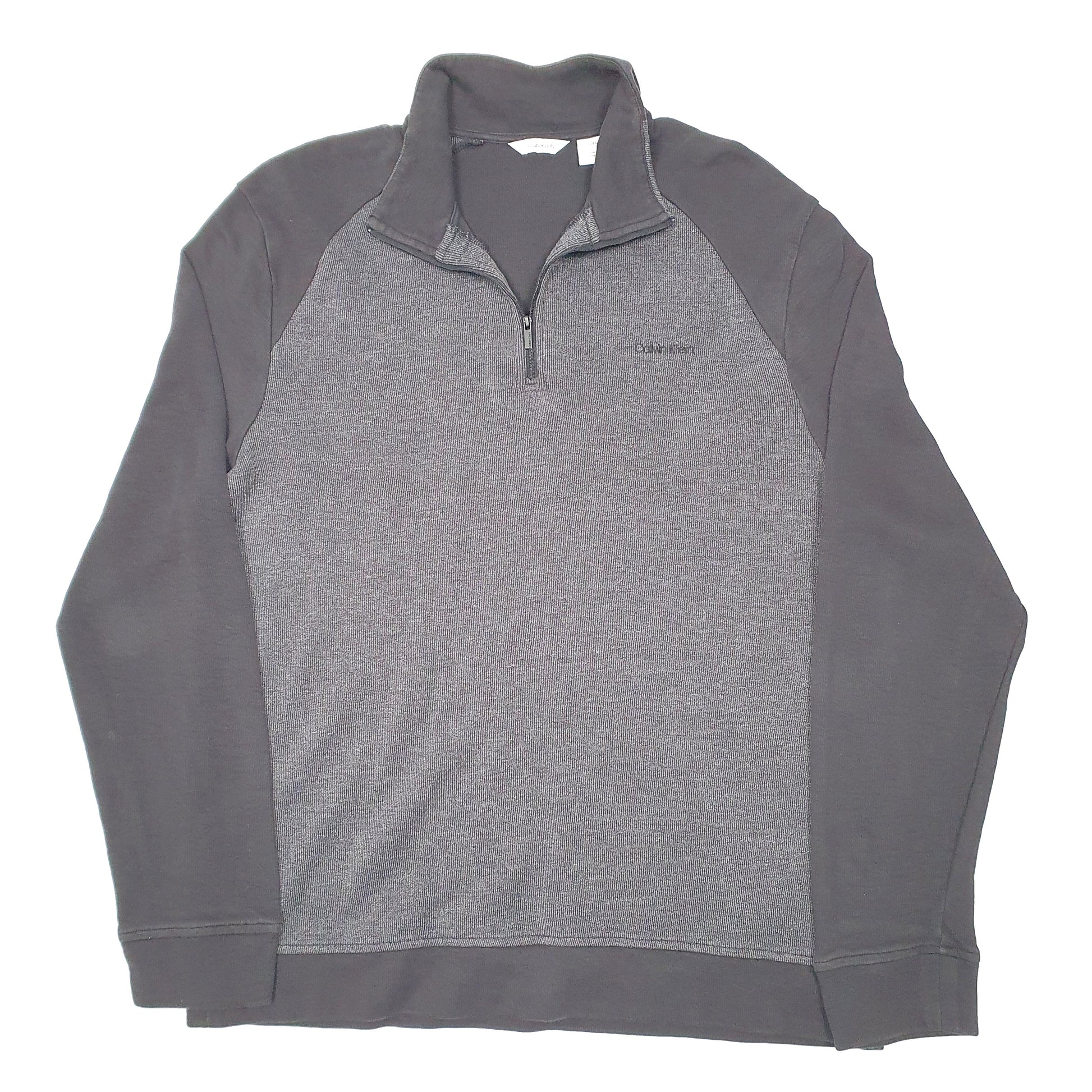 Mens Grey Calvin Klein  Quarter Zip Jumper