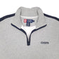 Mens Grey Chaps Spellout Quarter Zip Jumper