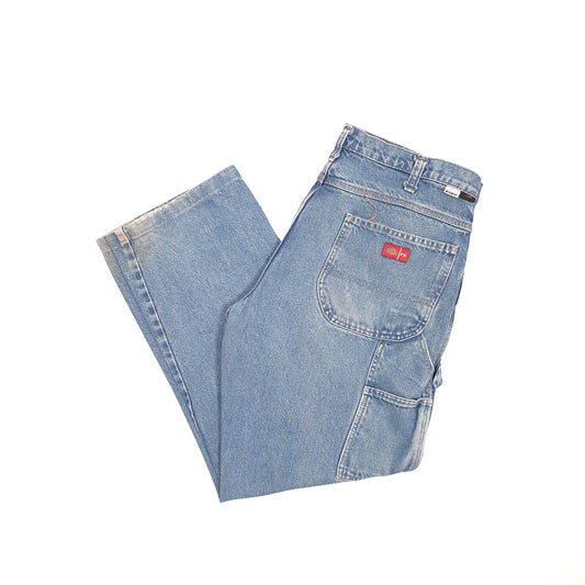 Dickies Casual Loose Fit Carpenter Flame Resistant Jeans W36 L29 Blue