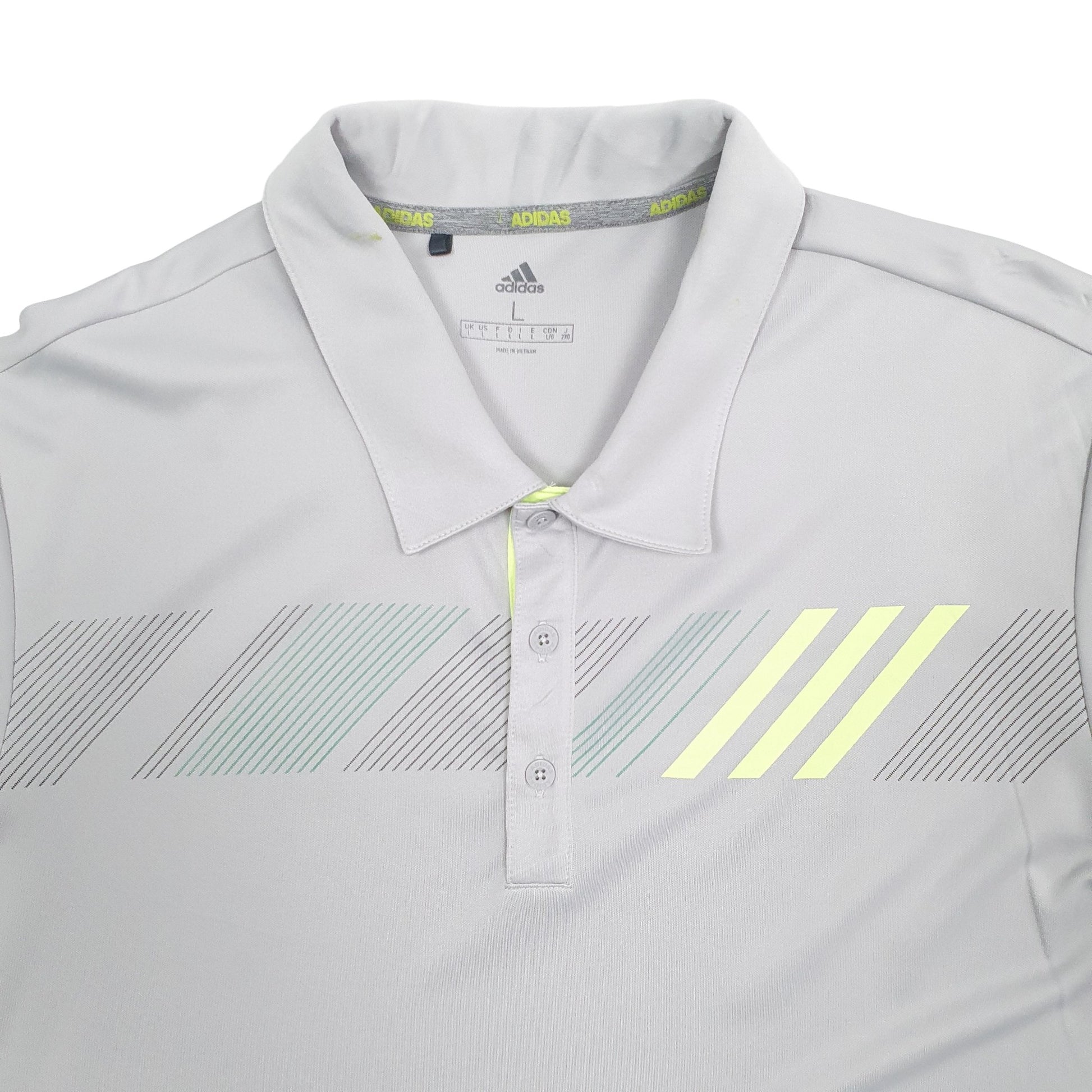 Adidas Short Sleeve Polyester Polo Shirt Grey