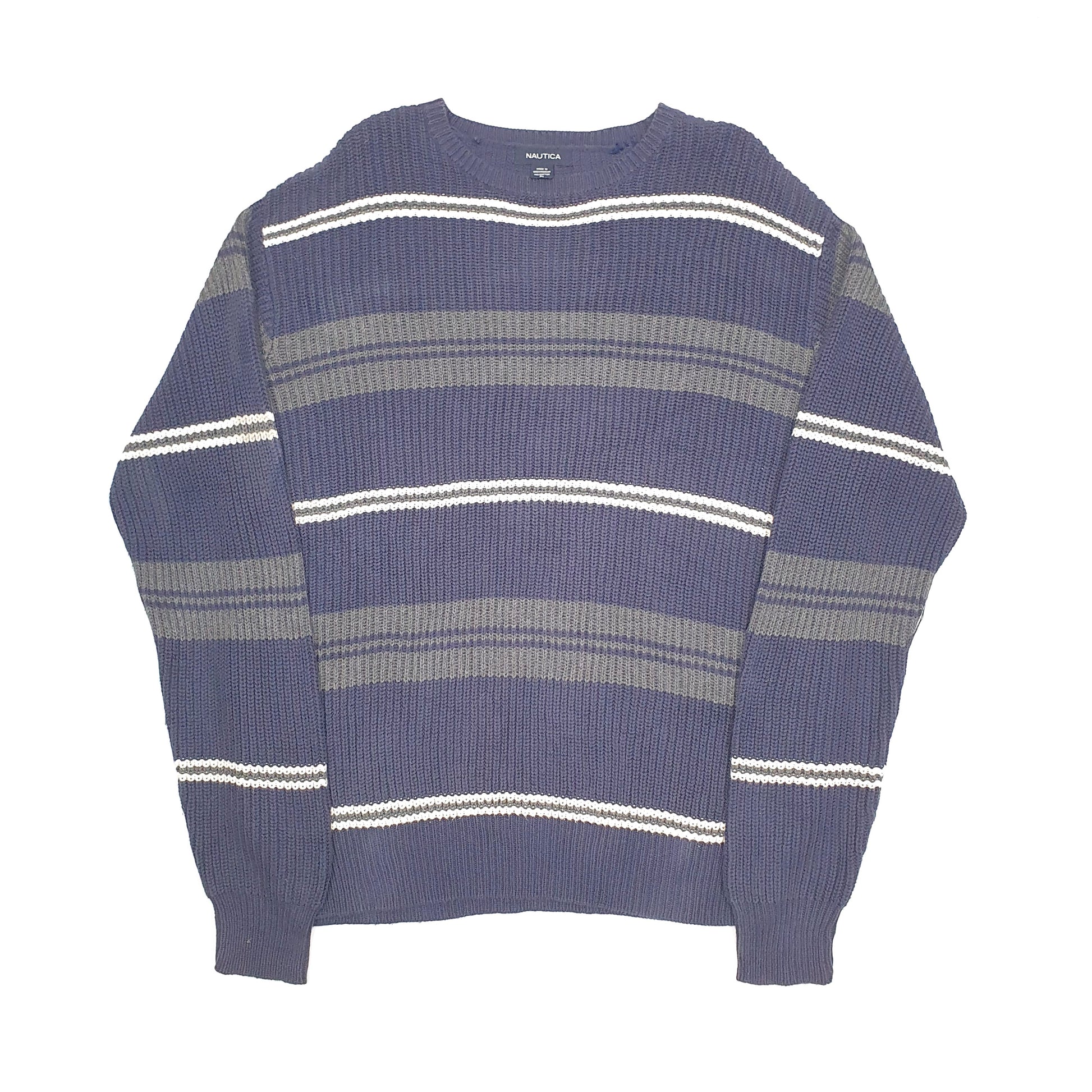 Nautica Chunky Knit Crewneck L Navy