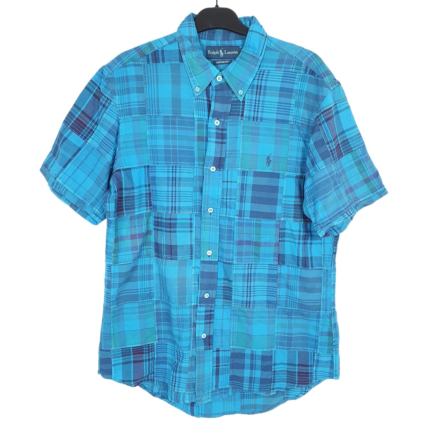 Ralph Lauren Short Sleeve Custom Fit Check Shirt Blue