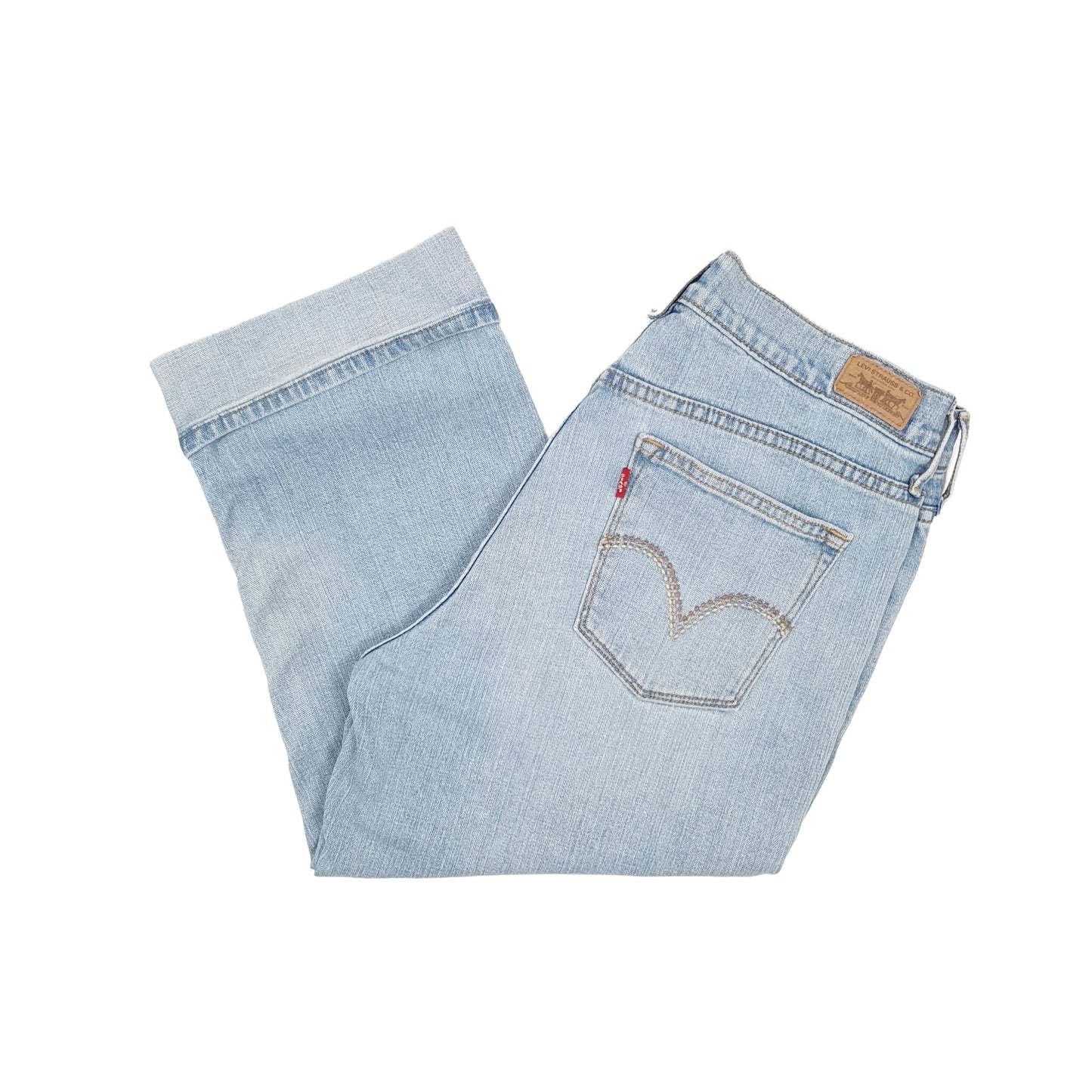 Levis 515 Bootcut Fit Capri Short Jeans UK12 Blue