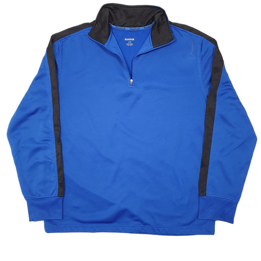 Mens Blue Reebok Active Quarter Zip Jumper