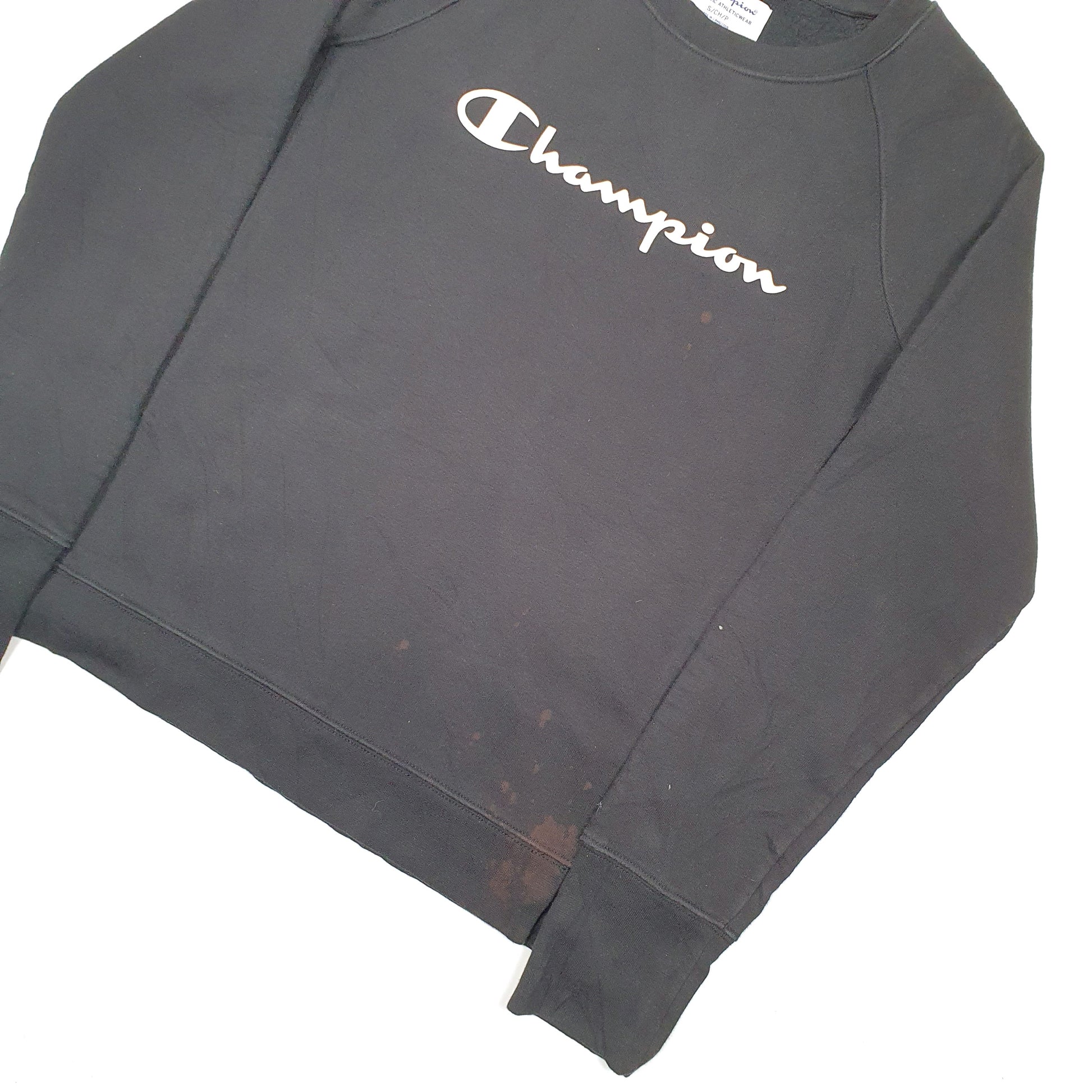 Mens Black Champion  Crewneck Jumper