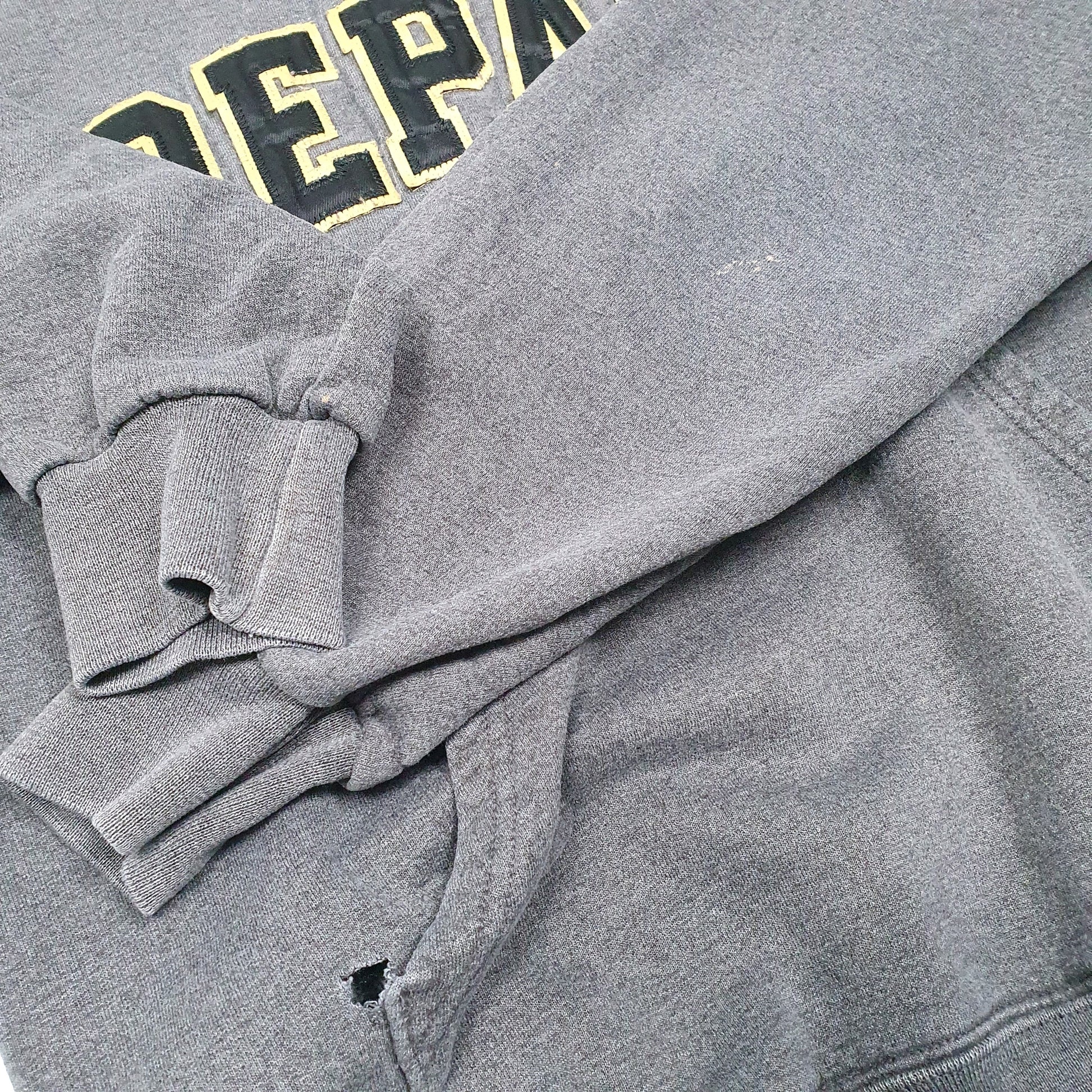 Mens Grey Champion Depauw University USA Hoodie Jumper