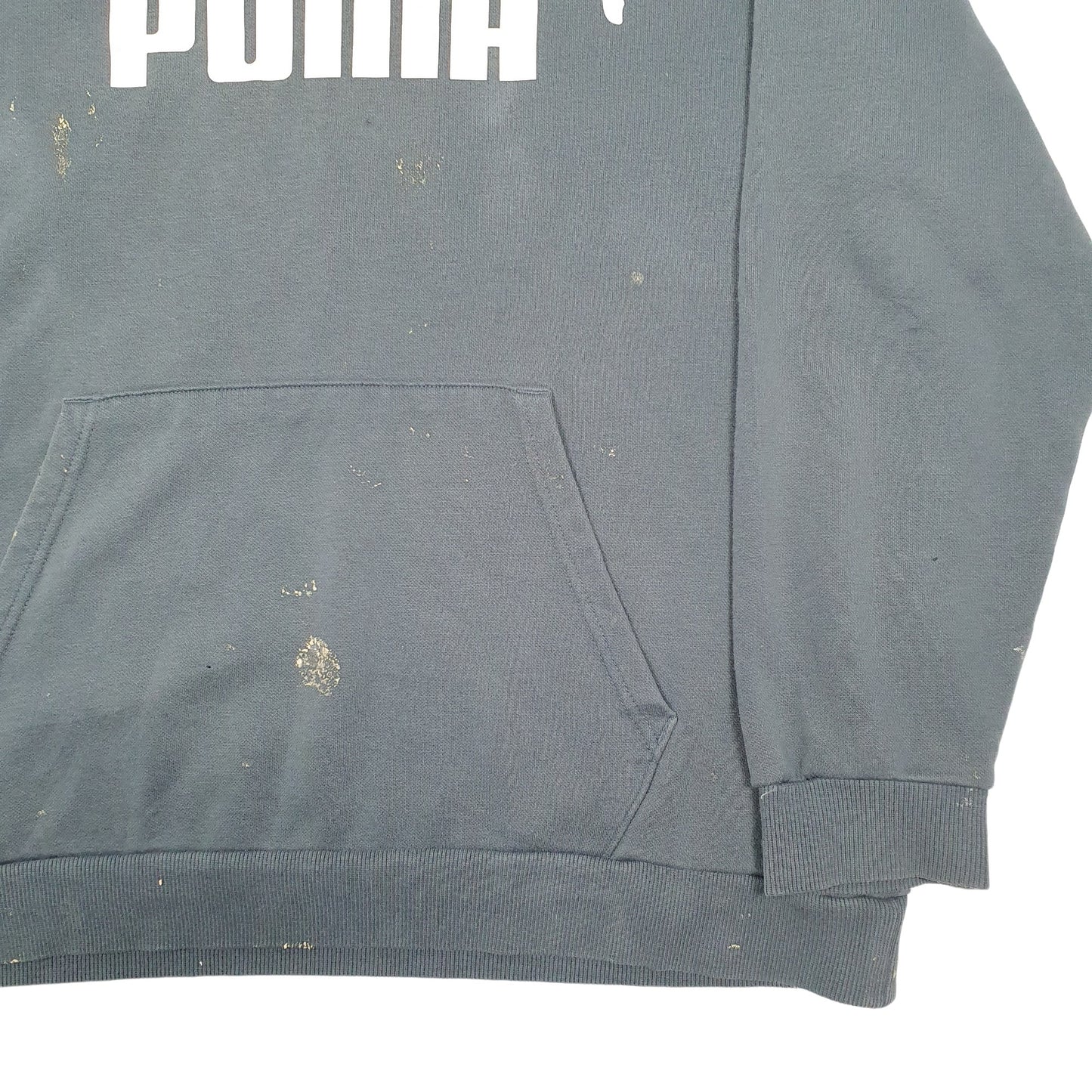 Mens Green Puma Spellout Hoodie Jumper