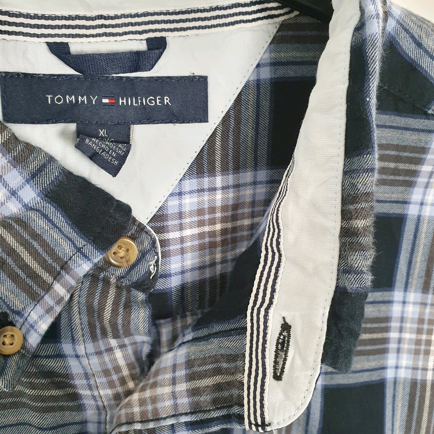 Tommy Hilfiger Flannel Long Sleeve Regular Fit Check Shirt Blue