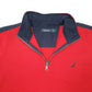 Mens Red Nautica  Quarter Zip Jumper