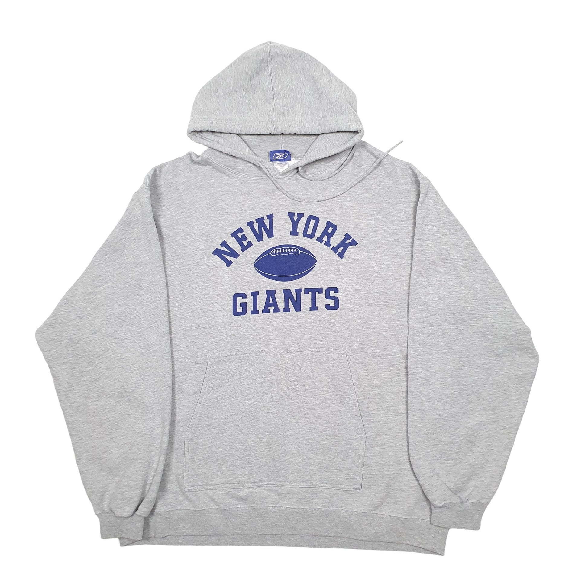 Mens Grey Reebok New York Giants Football NFL Hoodie Jumper