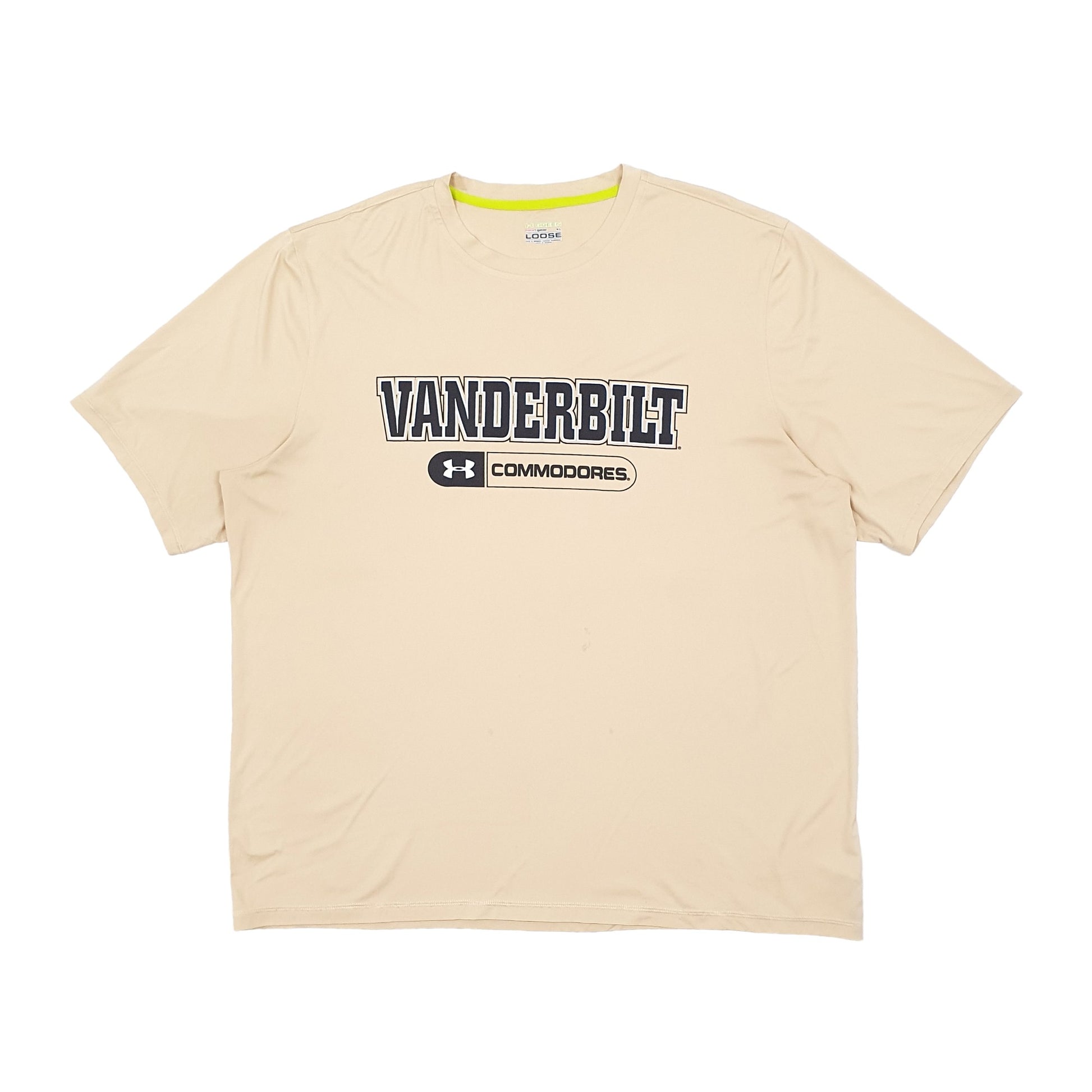 Under Armour Heat Gear Vanderbilt Commodores Short Sleeve Polyester T Shirt Cream