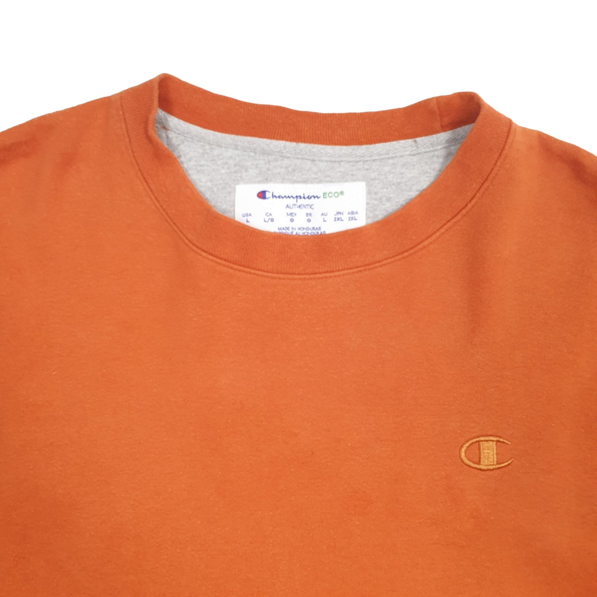 Mens Orange Champion  Crewneck Jumper
