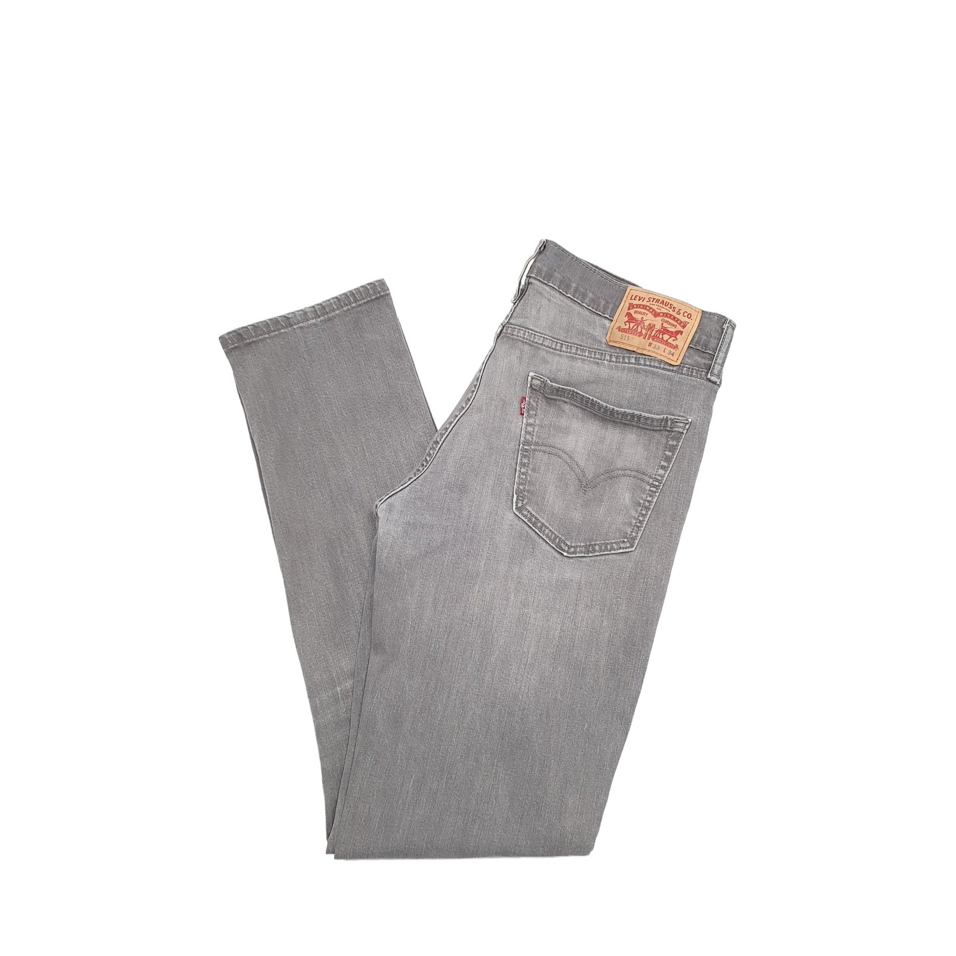 Levis Jeans W 33 L 34 Mens Levis 511 Slim Fit Grey Jeans W33 L34