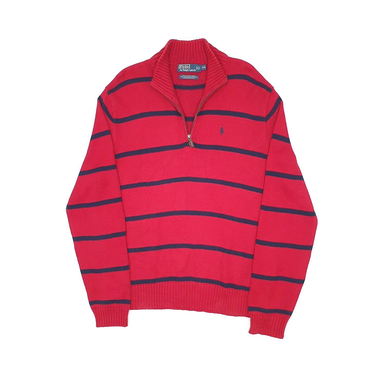 Polo Ralph Lauren Knit Quarter Zip L Red