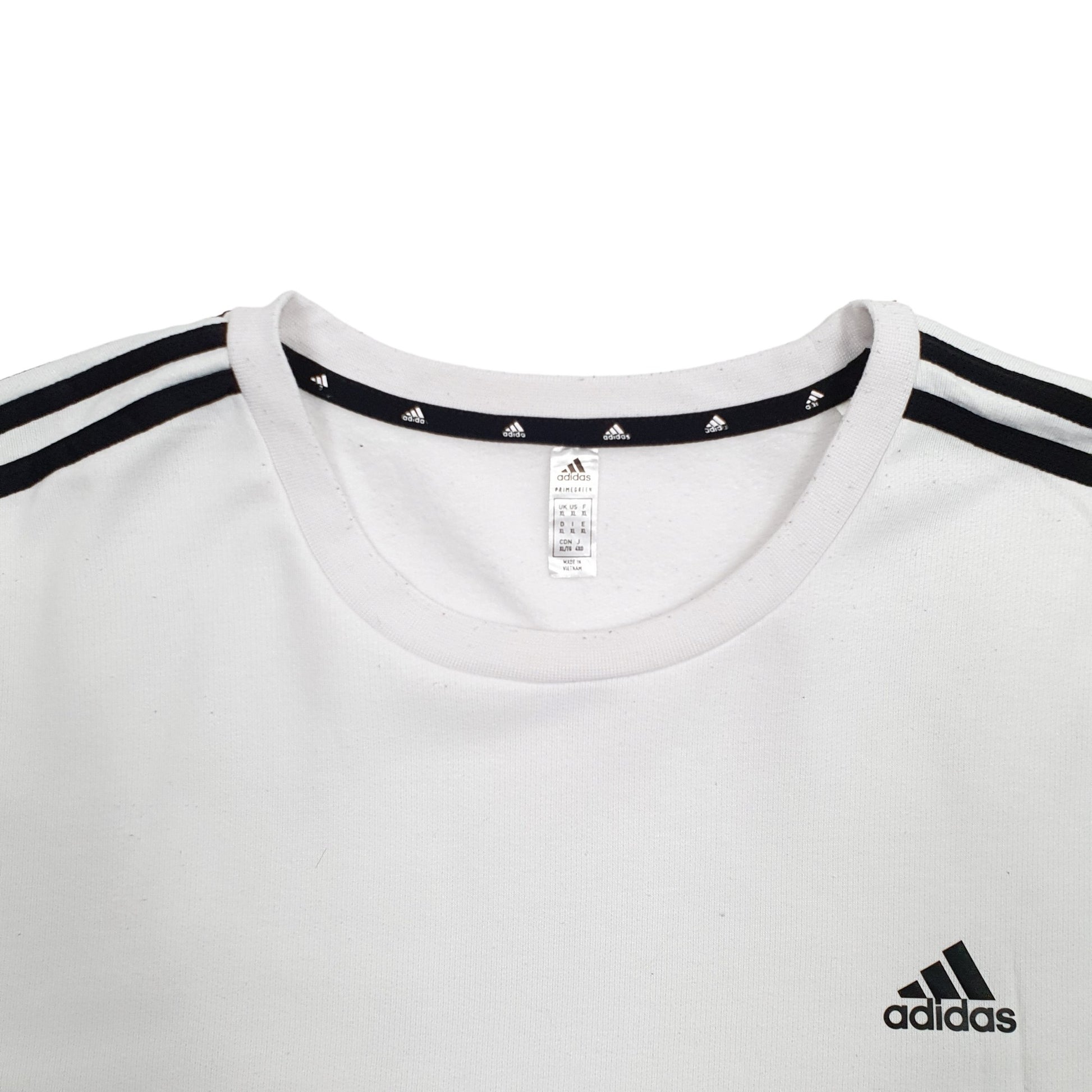 Mens White Adidas  Crewneck Jumper