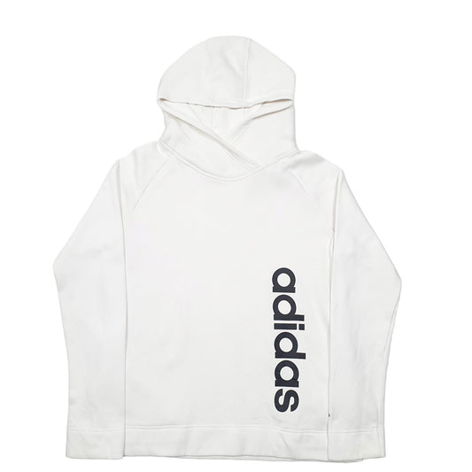 Womens White Adidas  Hoodie Jumper