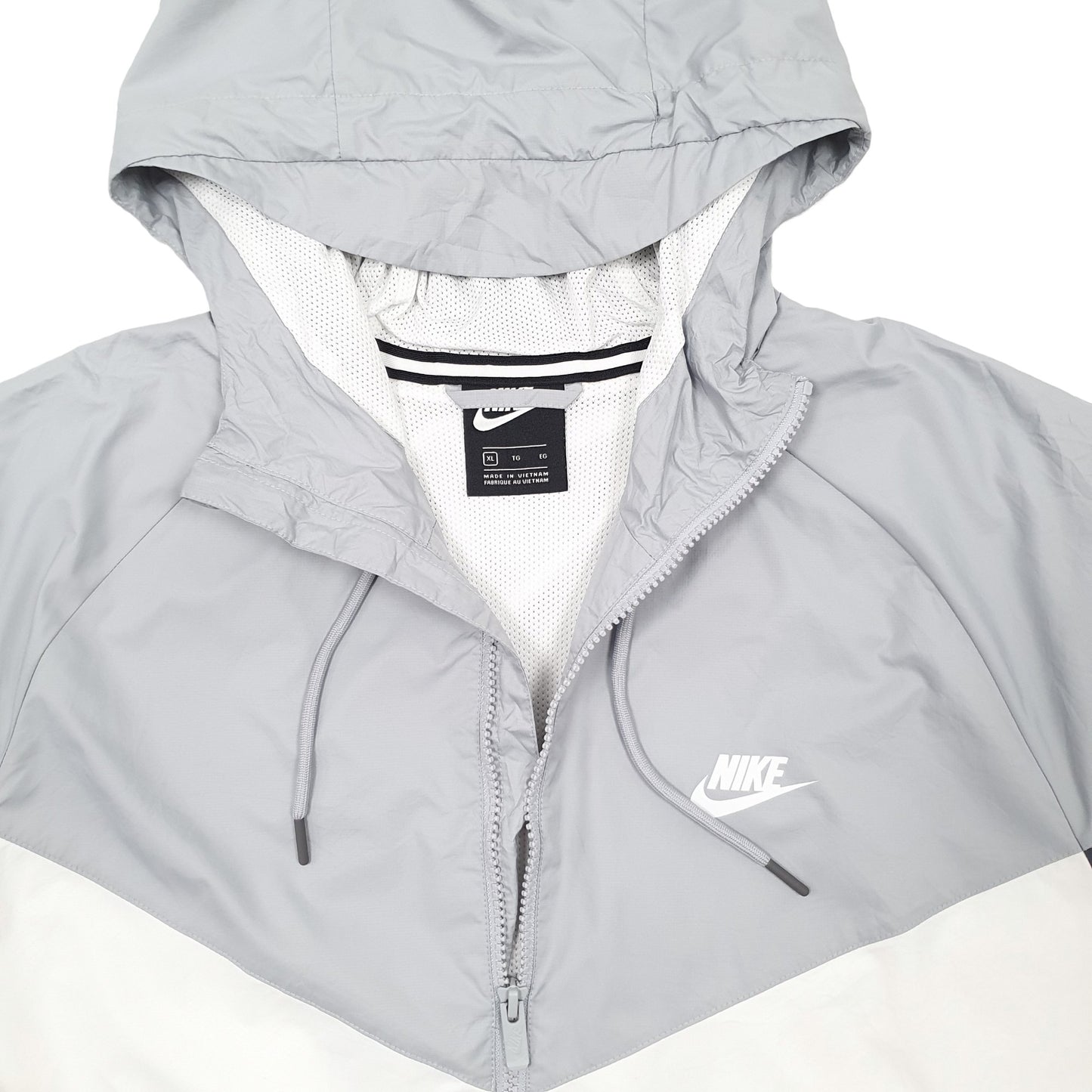 Mens Grey Nike Windrunner Hooded Coat Windbreaker Coat