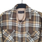 Reed St James Flannel Shacket Long Sleeve Regular Fit Check Wool Shirt Brown