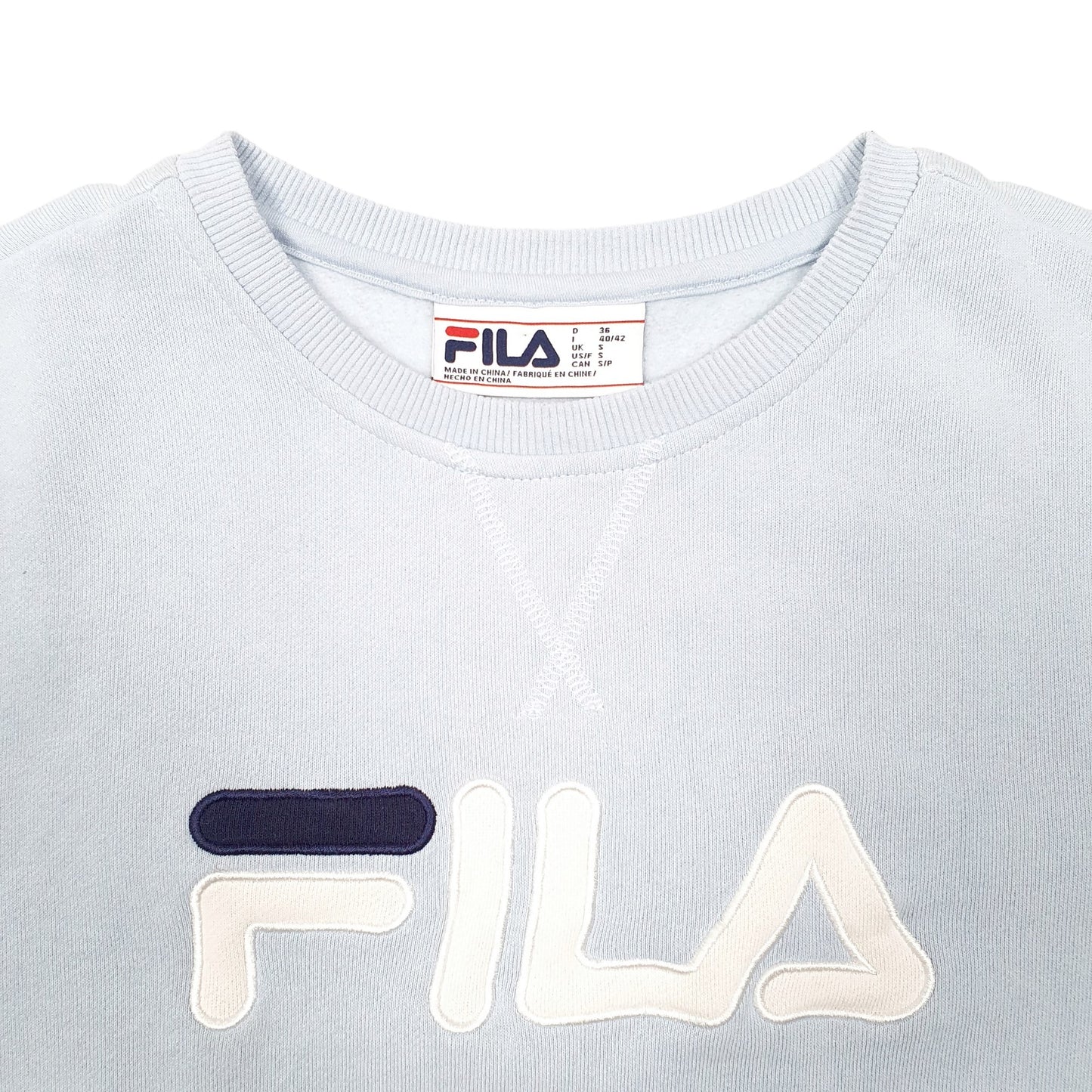 Mens Blue Fila  Crewneck Jumper